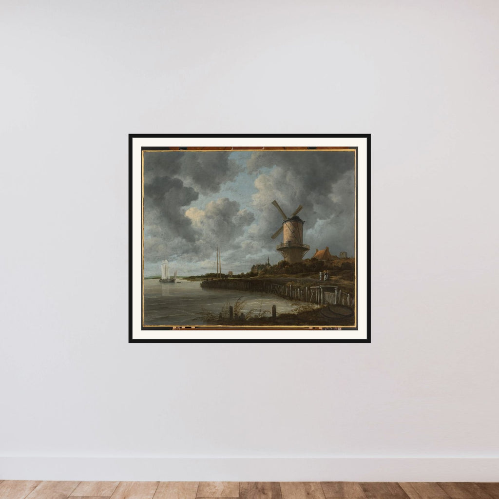 The windmill at Wijk bij Duurstede framed — shown to scale