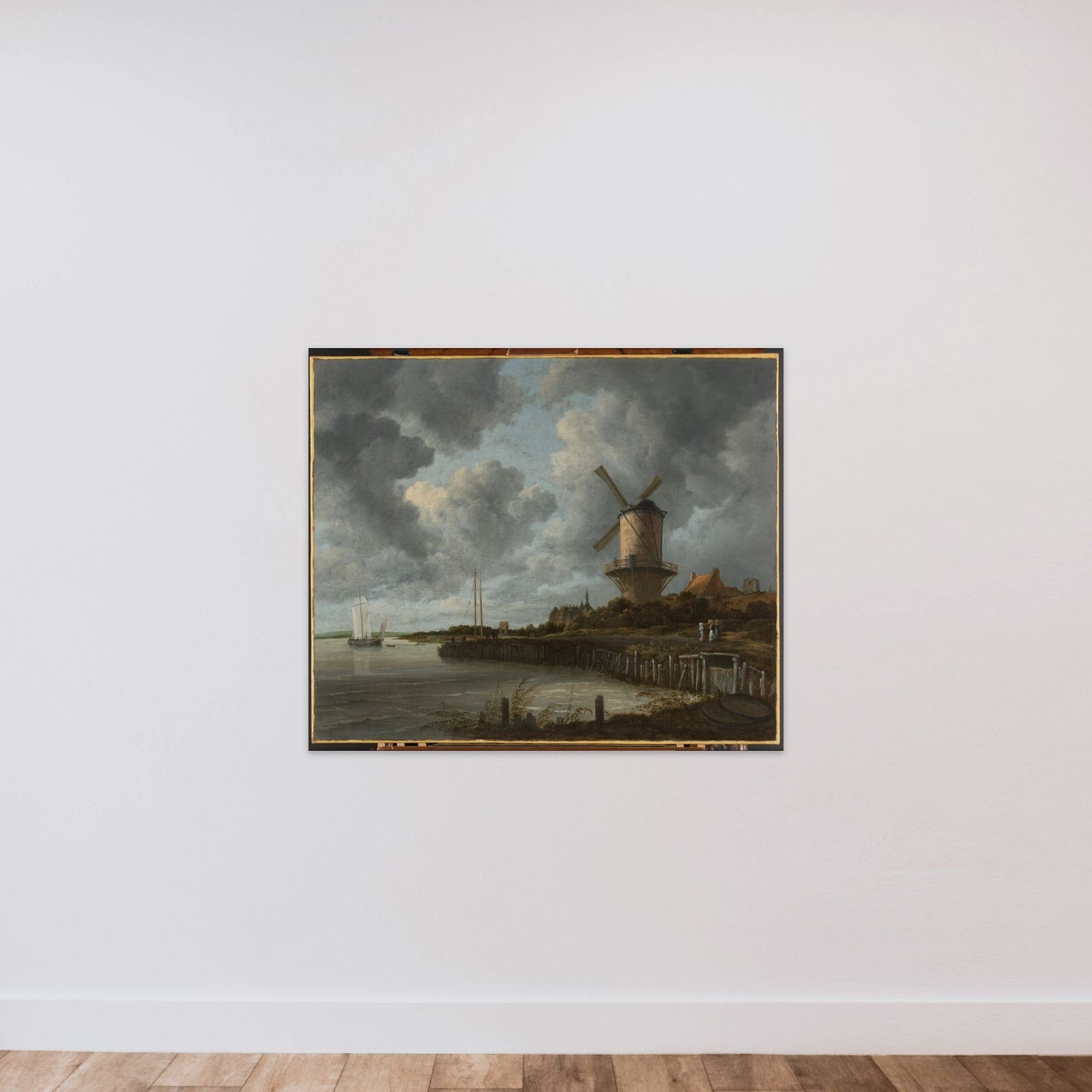 The windmill at Wijk bij Duurstede unframed — shown to scale