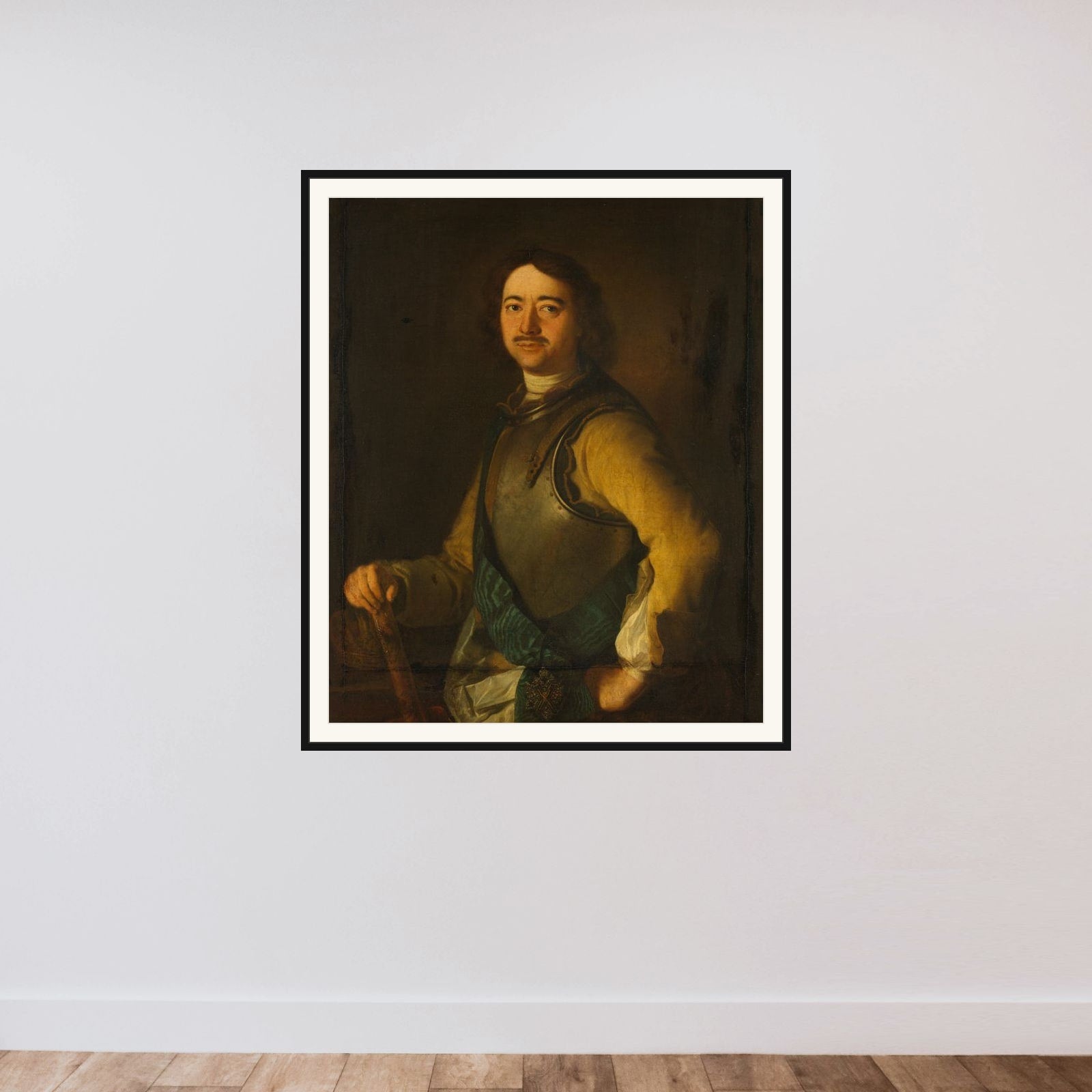Peter the Great, tsar of Russia framed — shown to scale