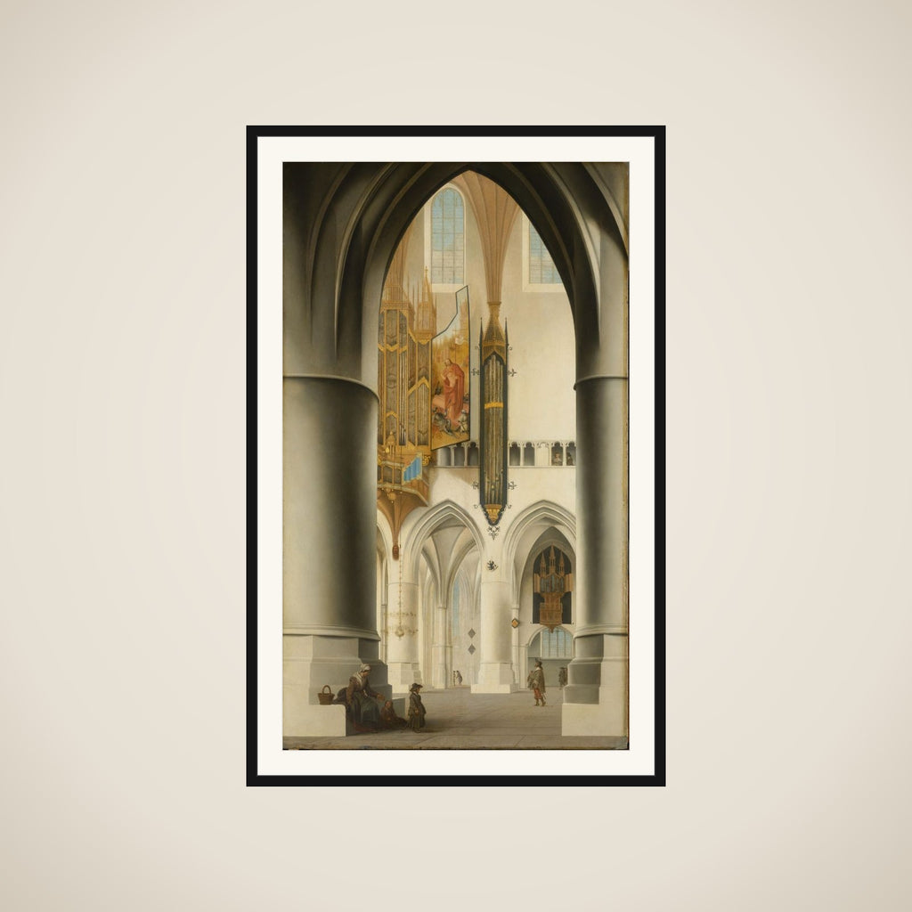Interior of the St Bavokerk in Haarlem, Seen from the South Ambulatory, Looking across the Choir to the North Ambulatory and the Large Organ framed