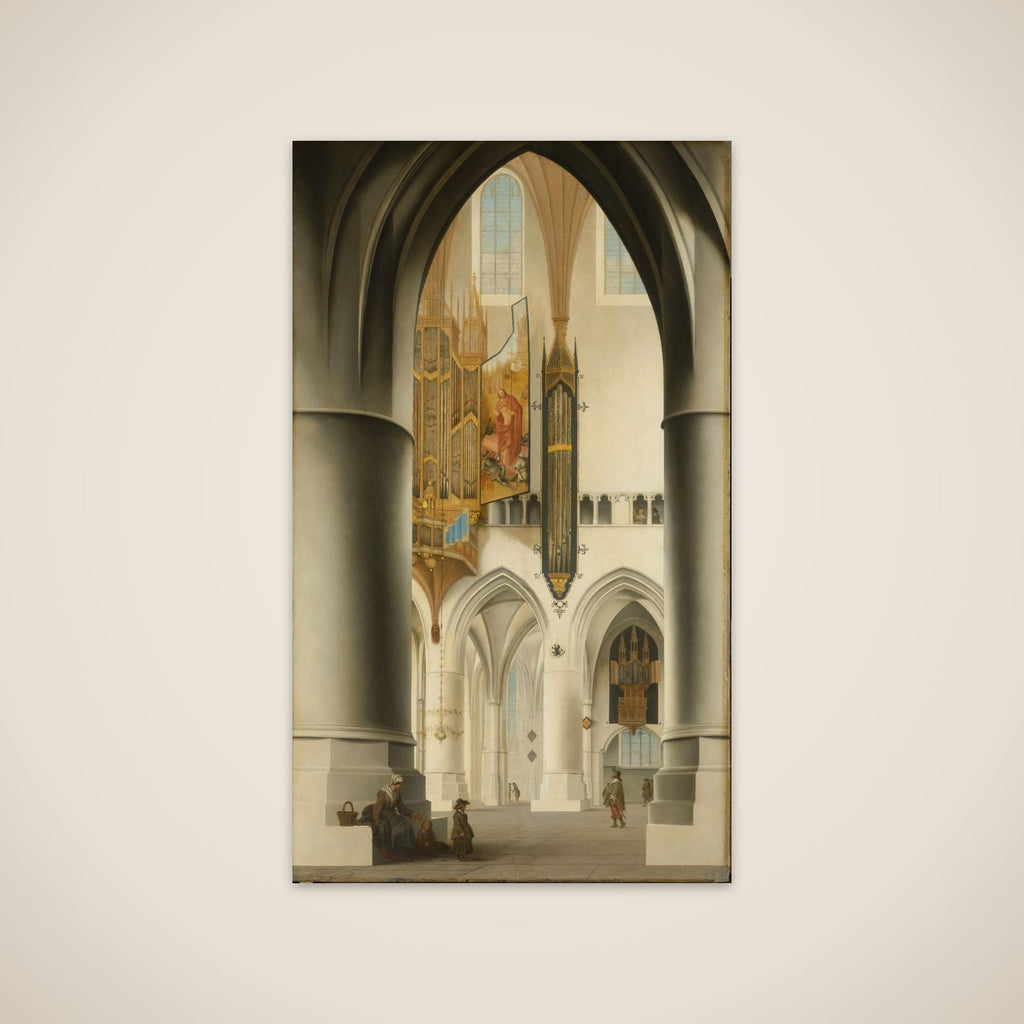 Interior of the St Bavokerk in Haarlem, Seen from the South Ambulatory, Looking across the Choir to the North Ambulatory and the Large Organ unframed print