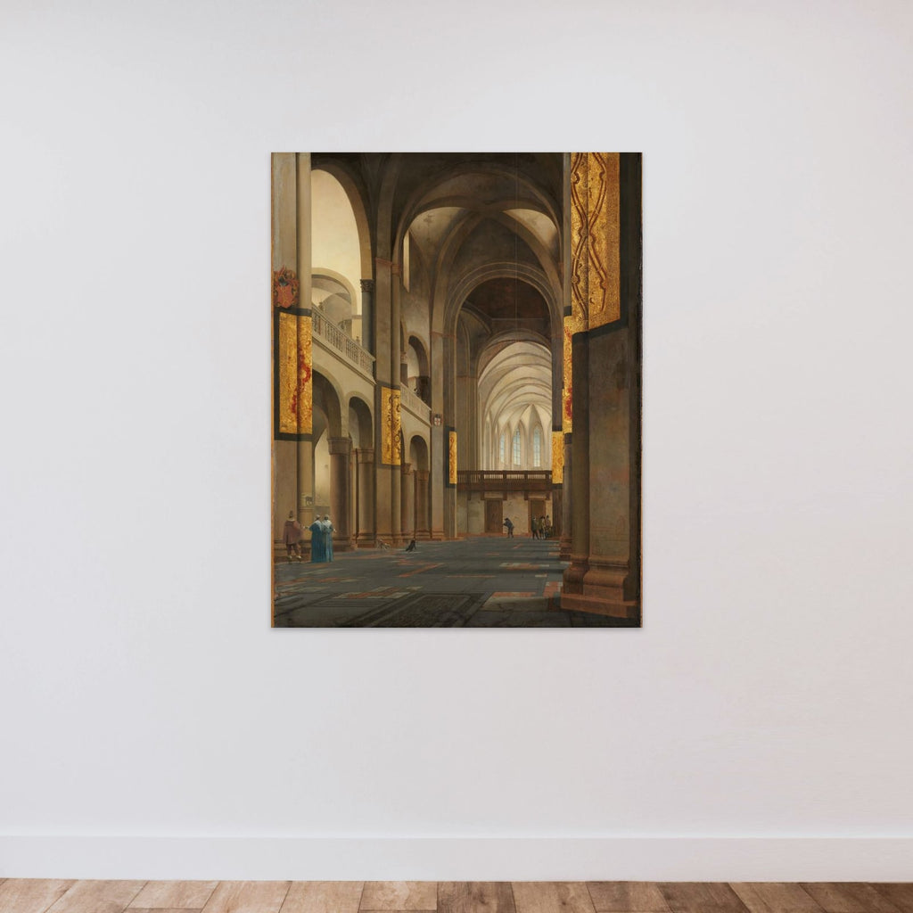 The Nave and Choir of the Mariakerk in Utrecht, Seen from the West unframed — shown to scale