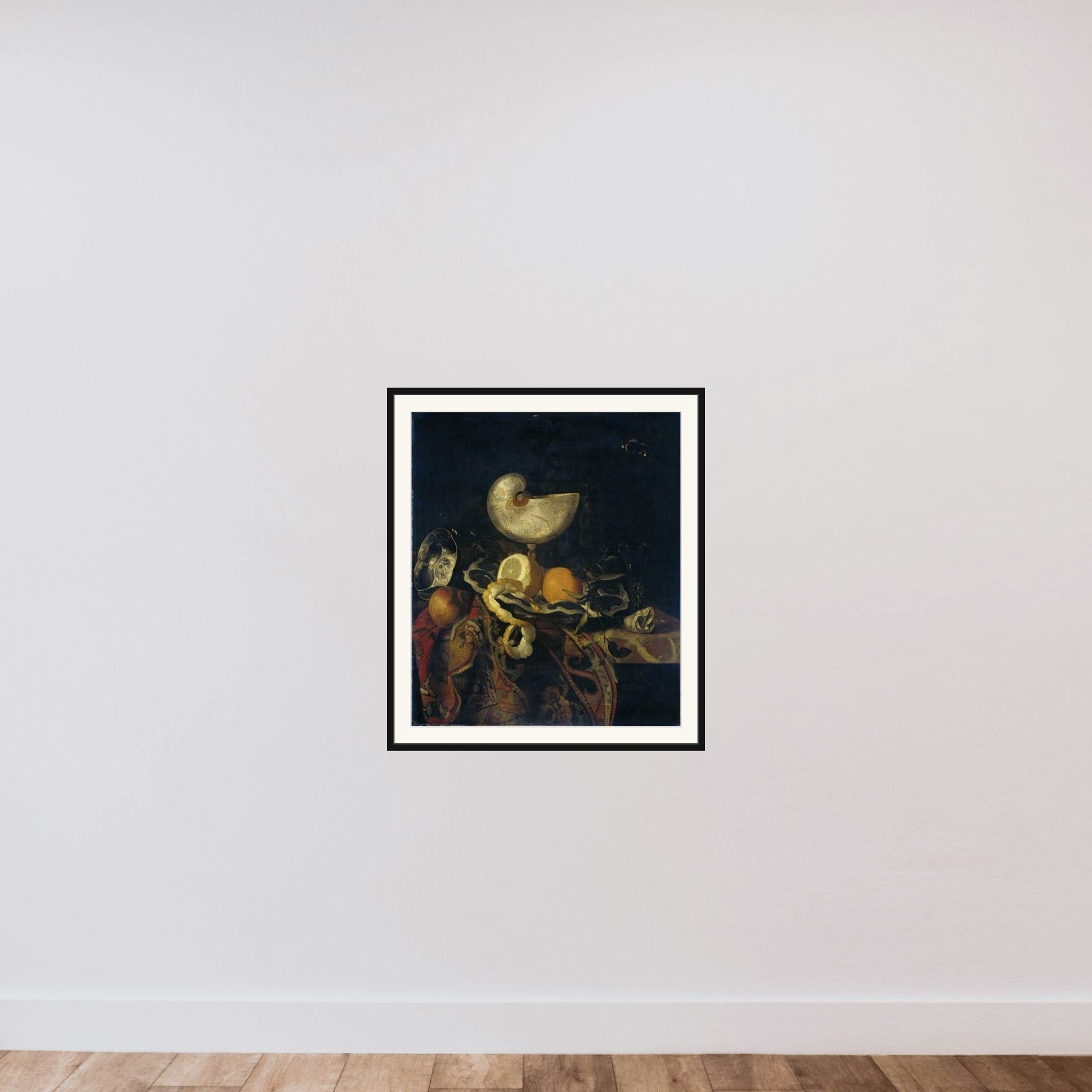 Still Life with Nautilus Cup framed — shown to scale