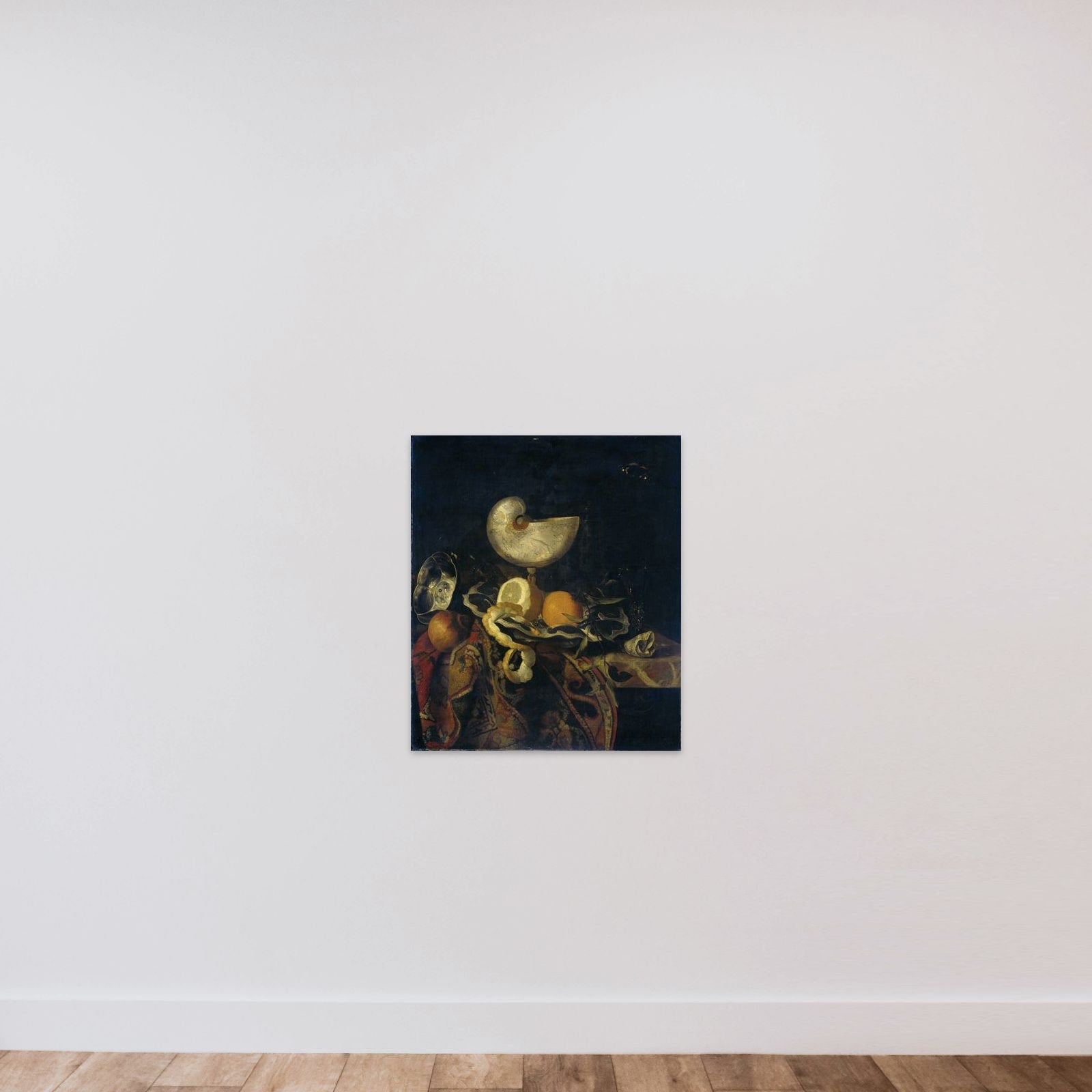 Still Life with Nautilus Cup unframed — shown to scale