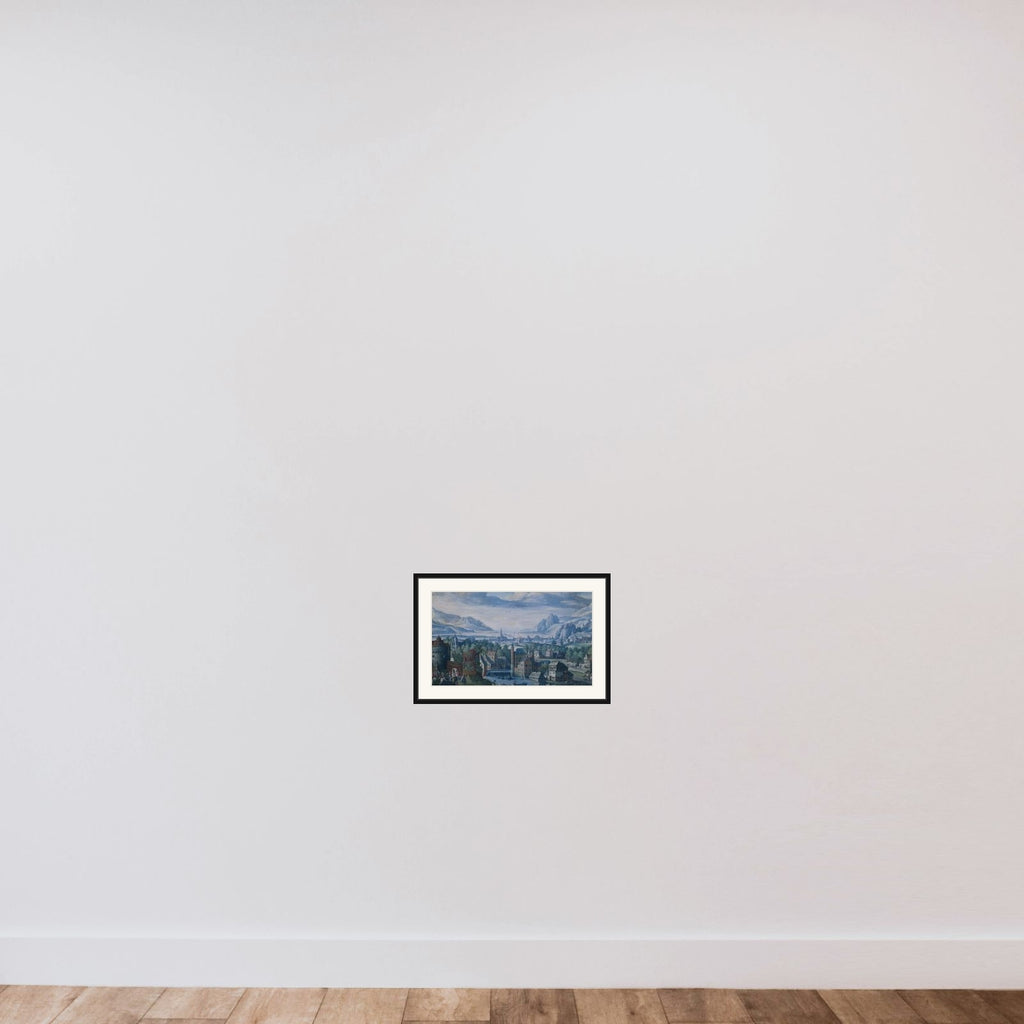Landscape with the story of Jephthah's daughter framed — shown to scale