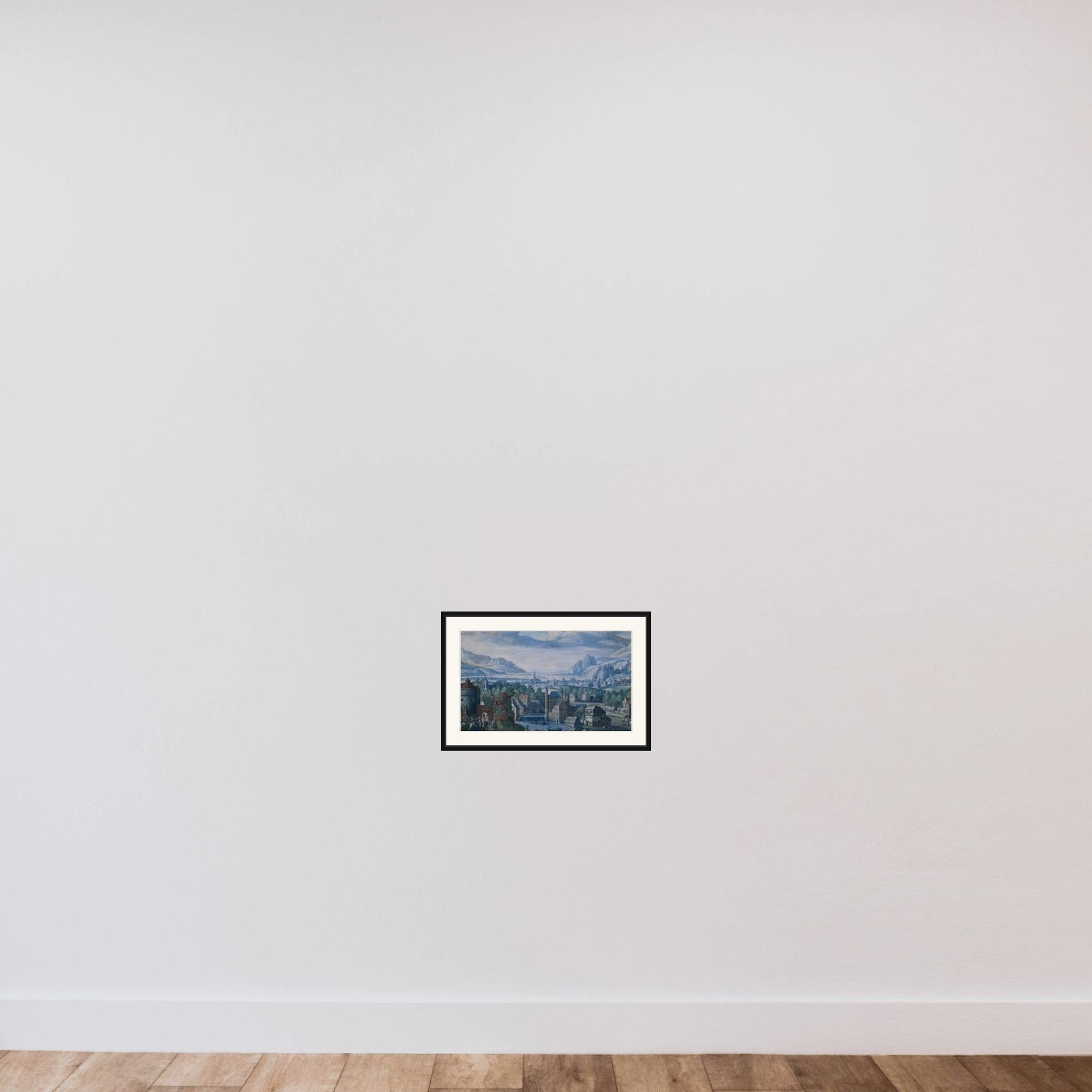 Landscape with the story of Jephthah's daughter framed — shown to scale