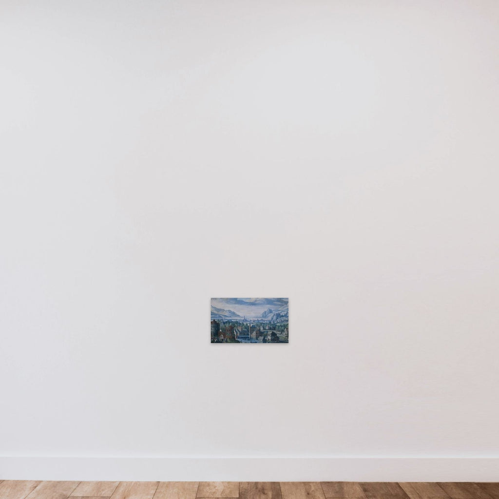 Landscape with the story of Jephthah's daughter unframed — shown to scale