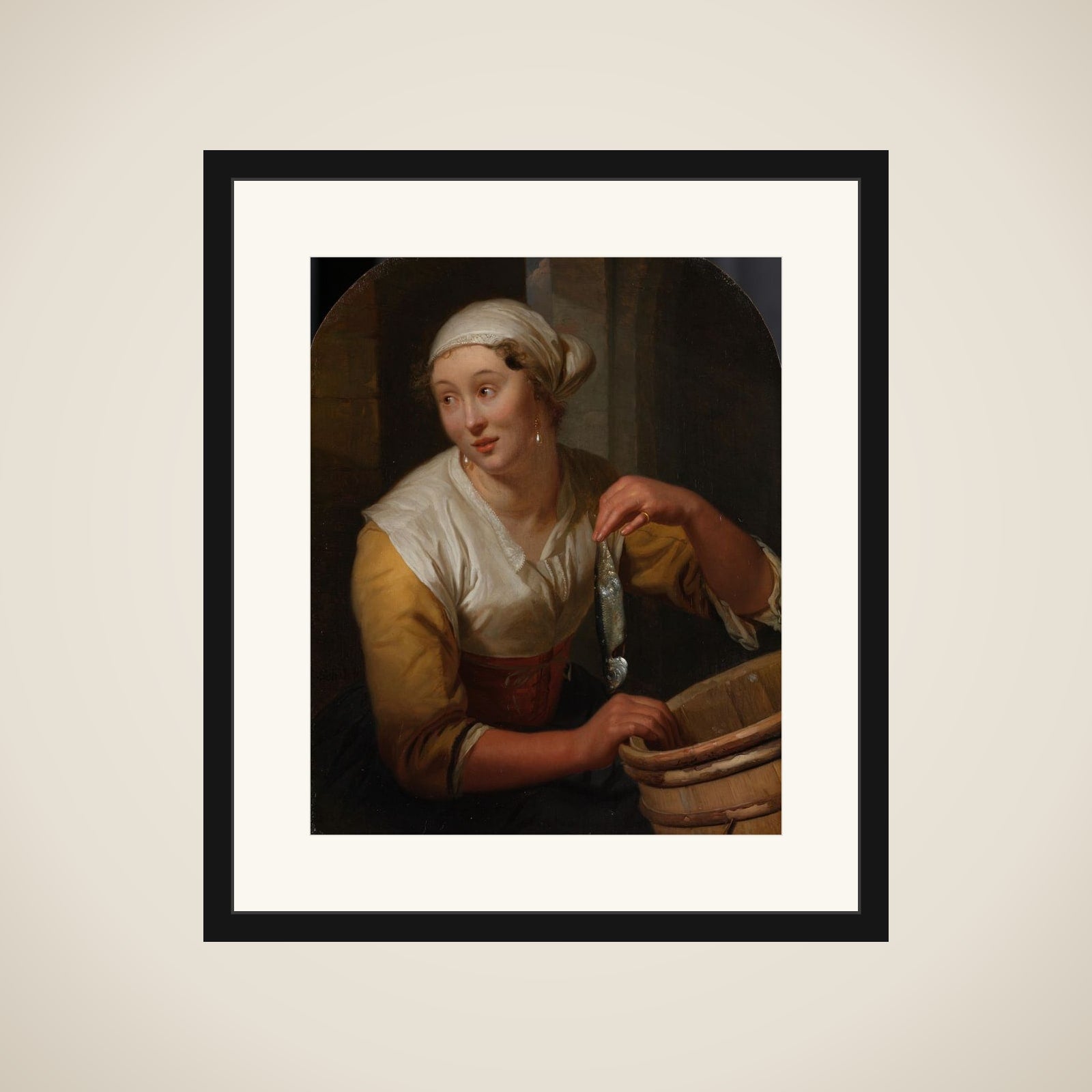 Woman Selling Herrings framed