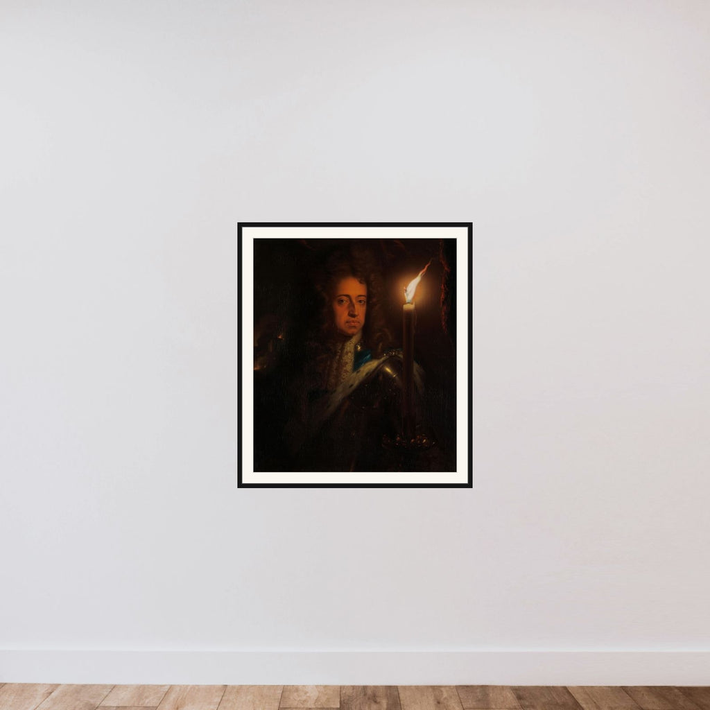 Portrait of William III (1650-1702), Prince of Orange, Stadholder and from 1689 on, King of England framed — shown to scale