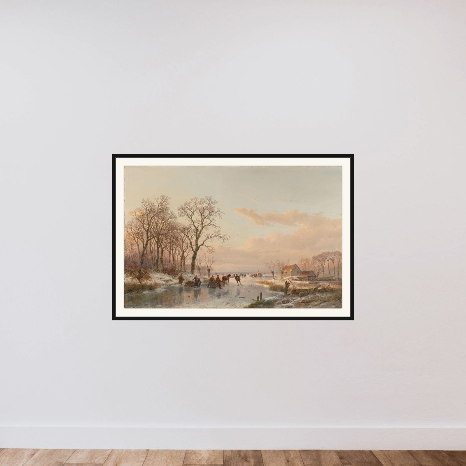 A Frozen Canal near the River Maas framed — shown to scale