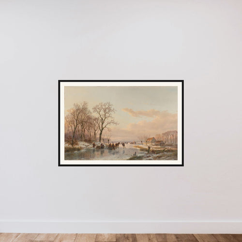A Frozen Canal near the River Maas framed — shown to scale