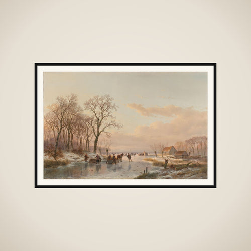 A Frozen Canal near the River Maas framed