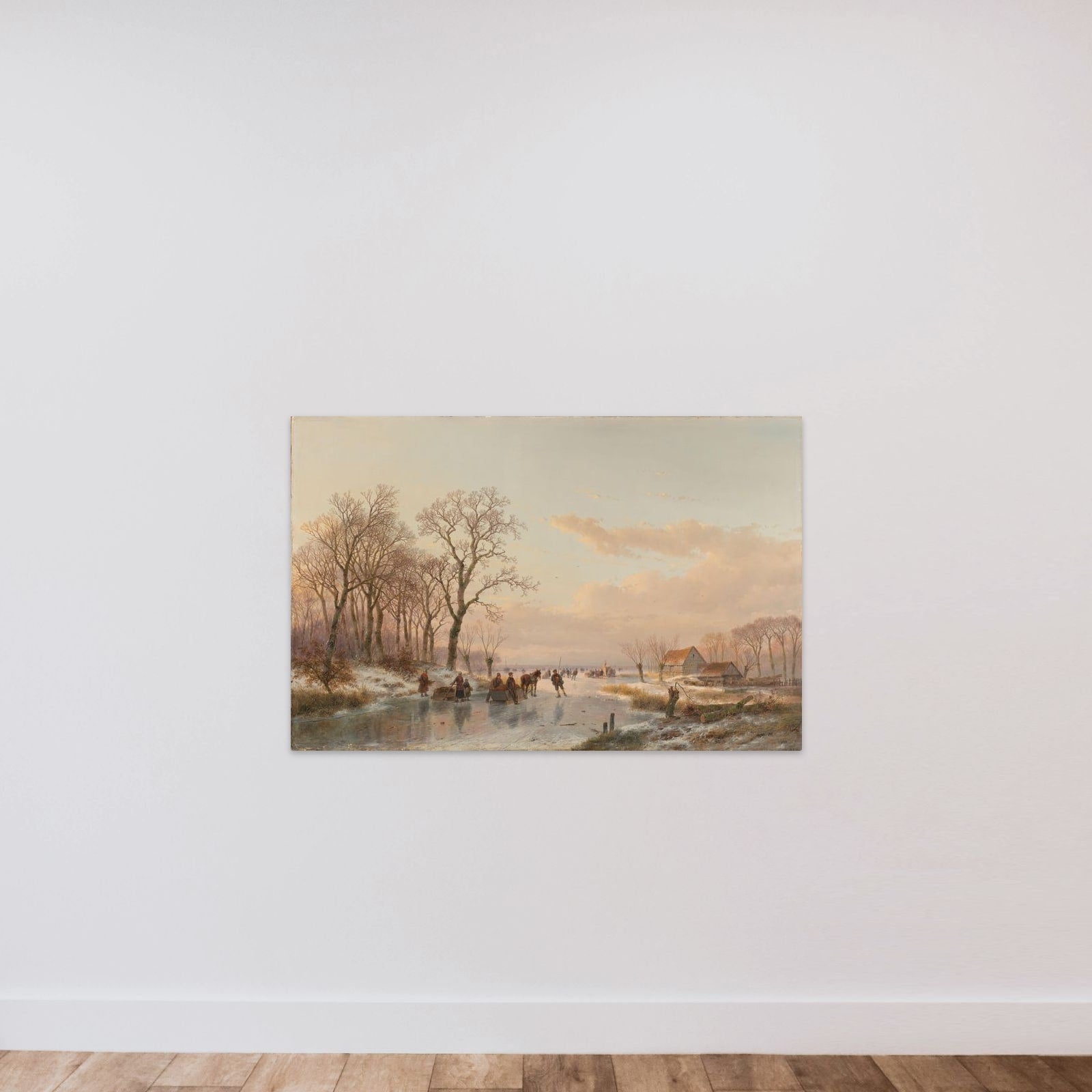 A Frozen Canal near the River Maas unframed — shown to scale