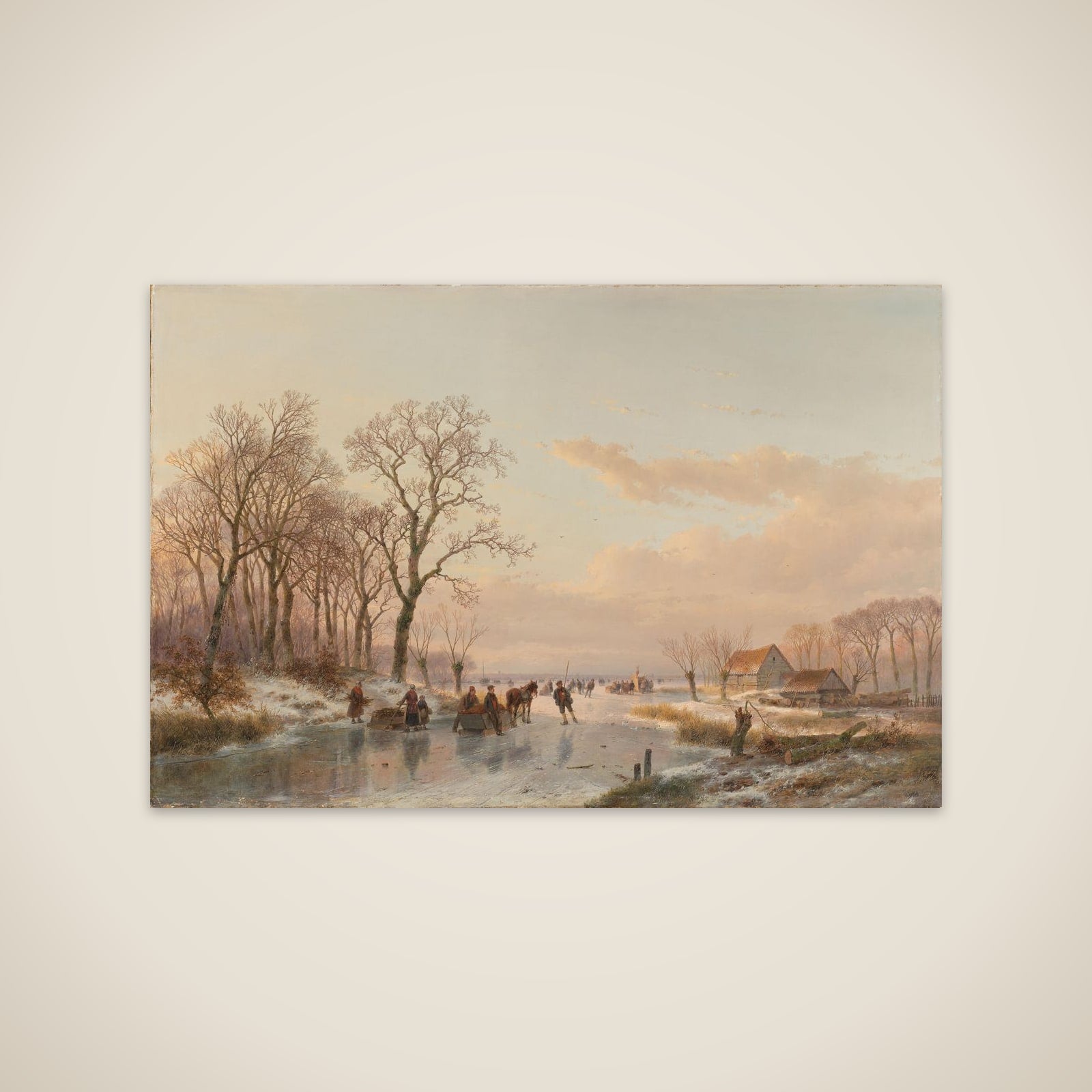 A Frozen Canal near the River Maas unframed print