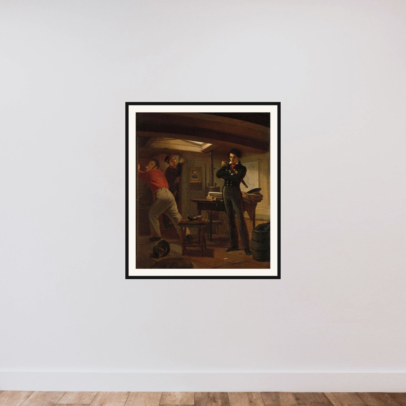Jan van Speijk Debating whether to Set Fire to the Gunpowder framed — shown to scale