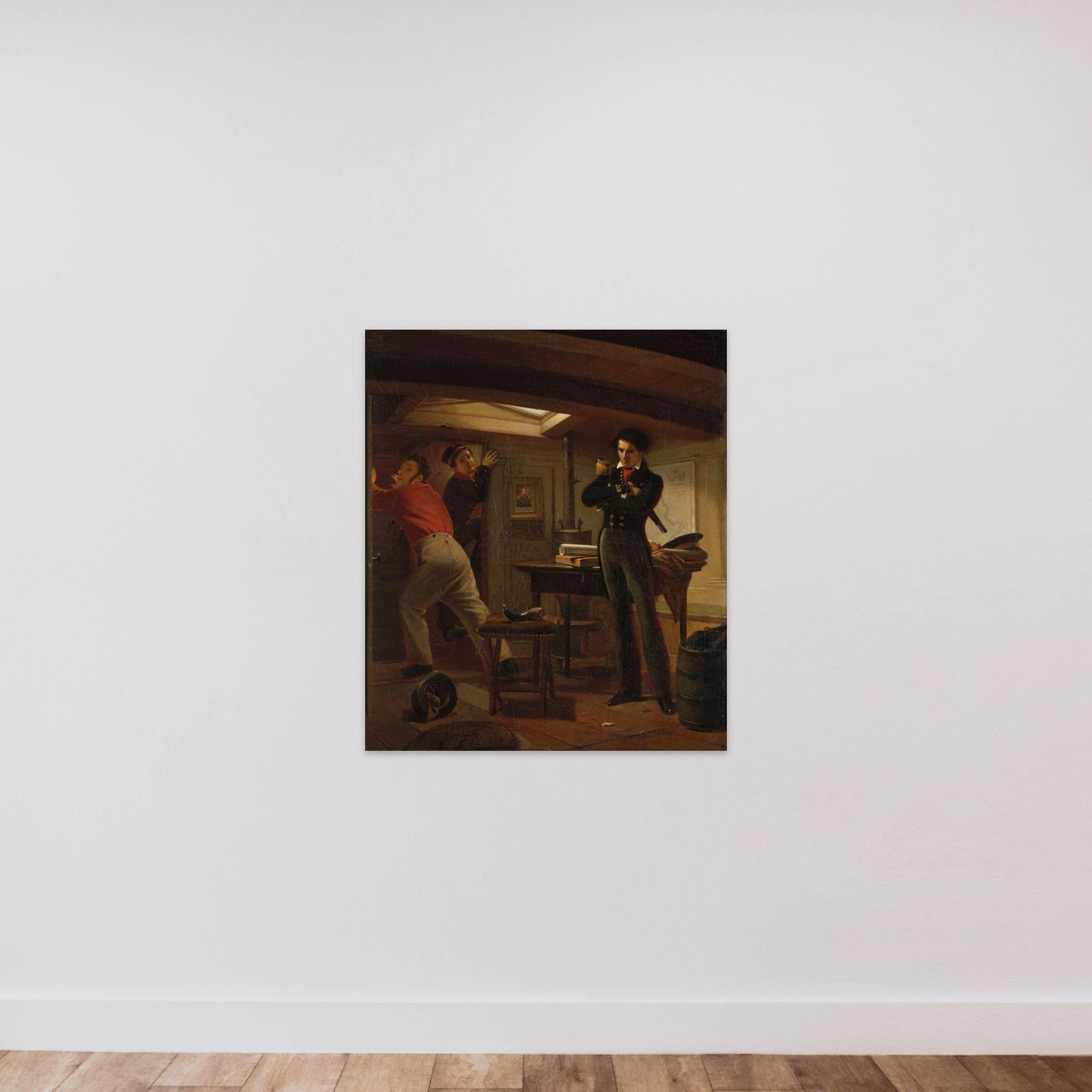 Jan van Speijk Debating whether to Set Fire to the Gunpowder unframed — shown to scale