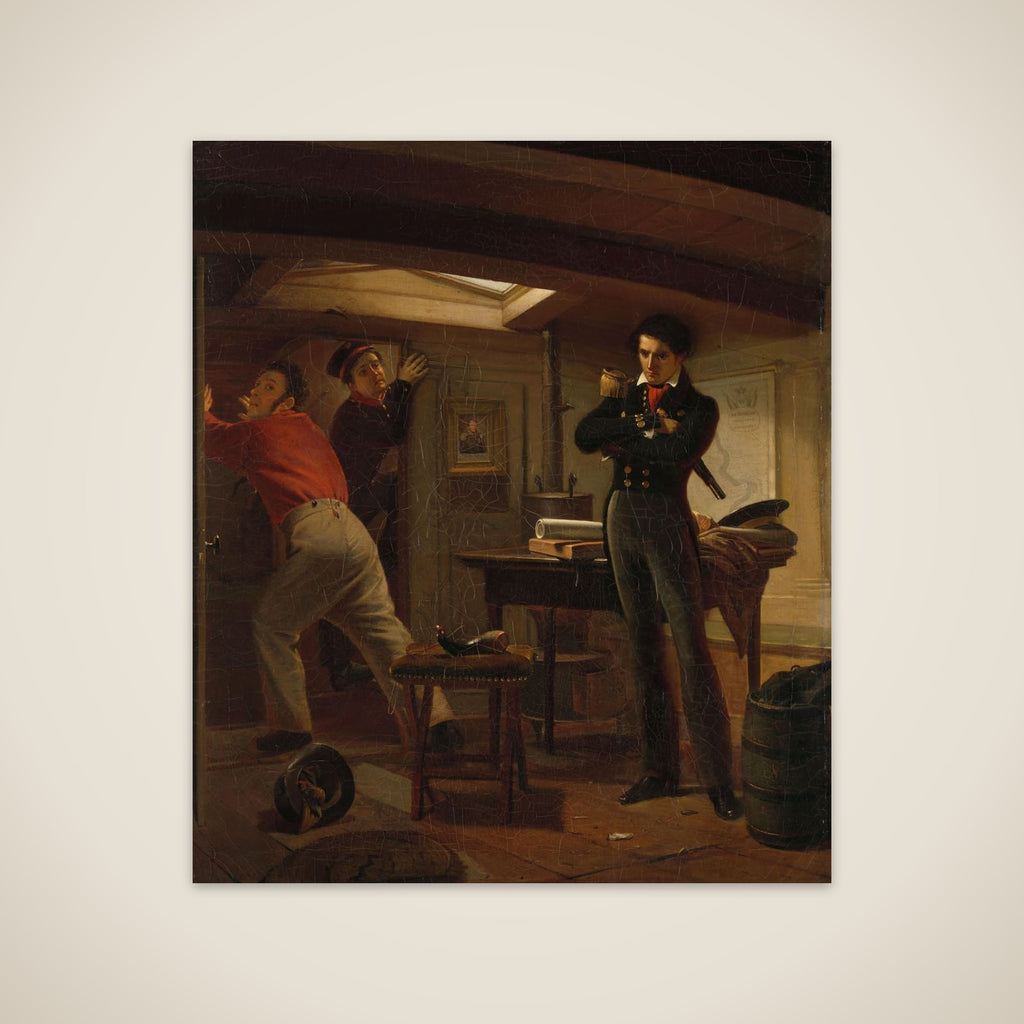 Jan van Speijk Debating whether to Set Fire to the Gunpowder unframed print