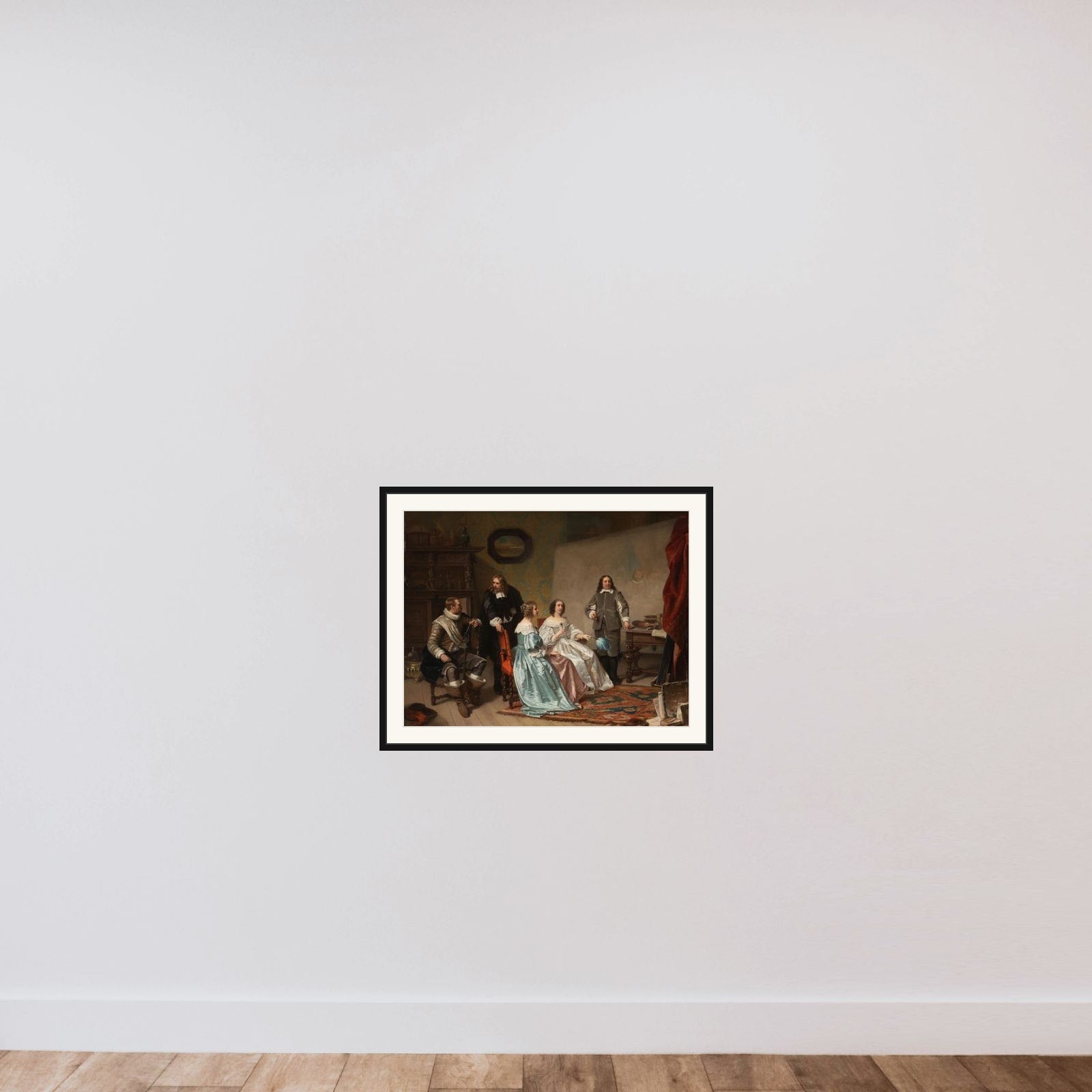 The Princess of Orange Visiting the Work-shop of Bartholomeus van der Helst framed — shown to scale