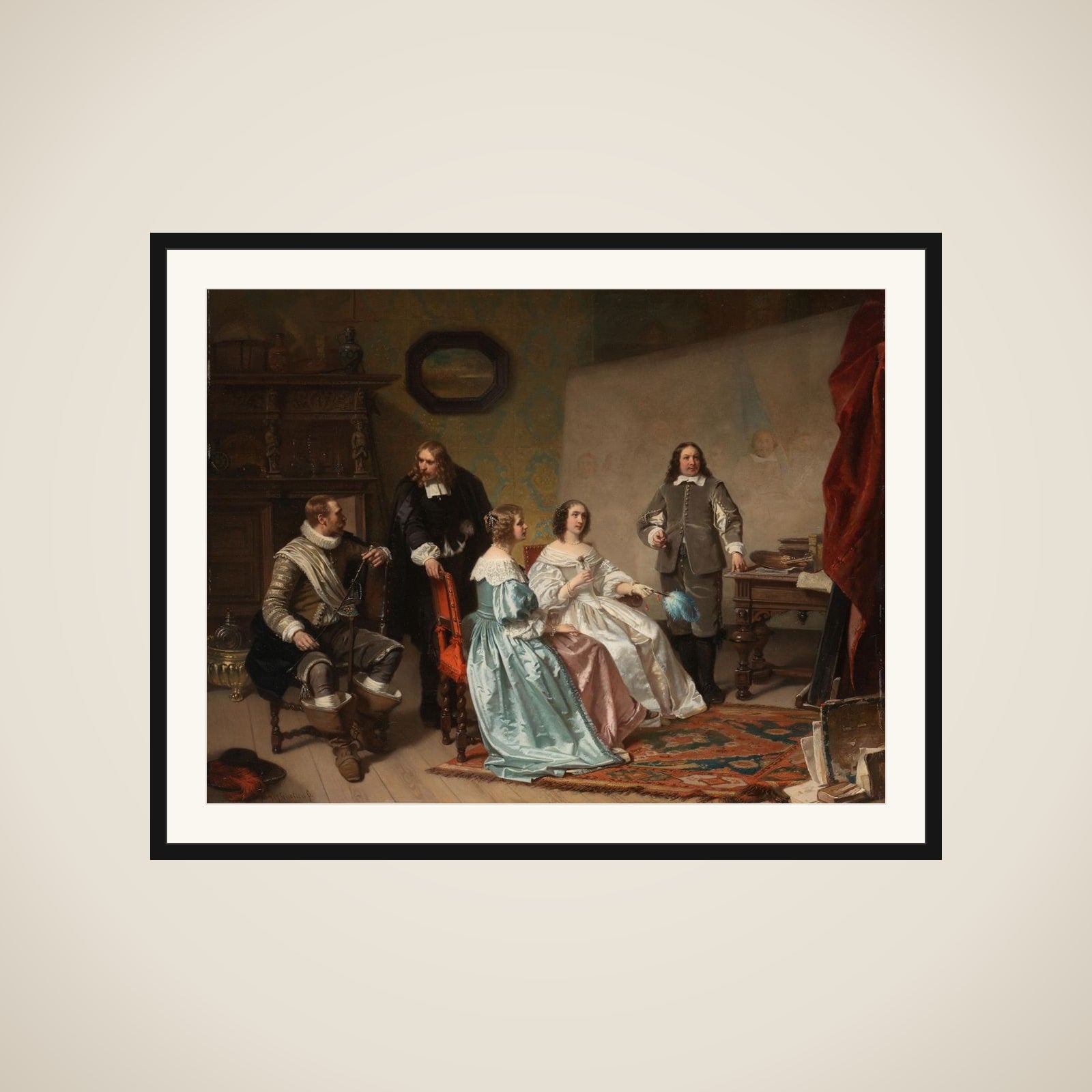 The Princess of Orange Visiting the Work-shop of Bartholomeus van der Helst framed