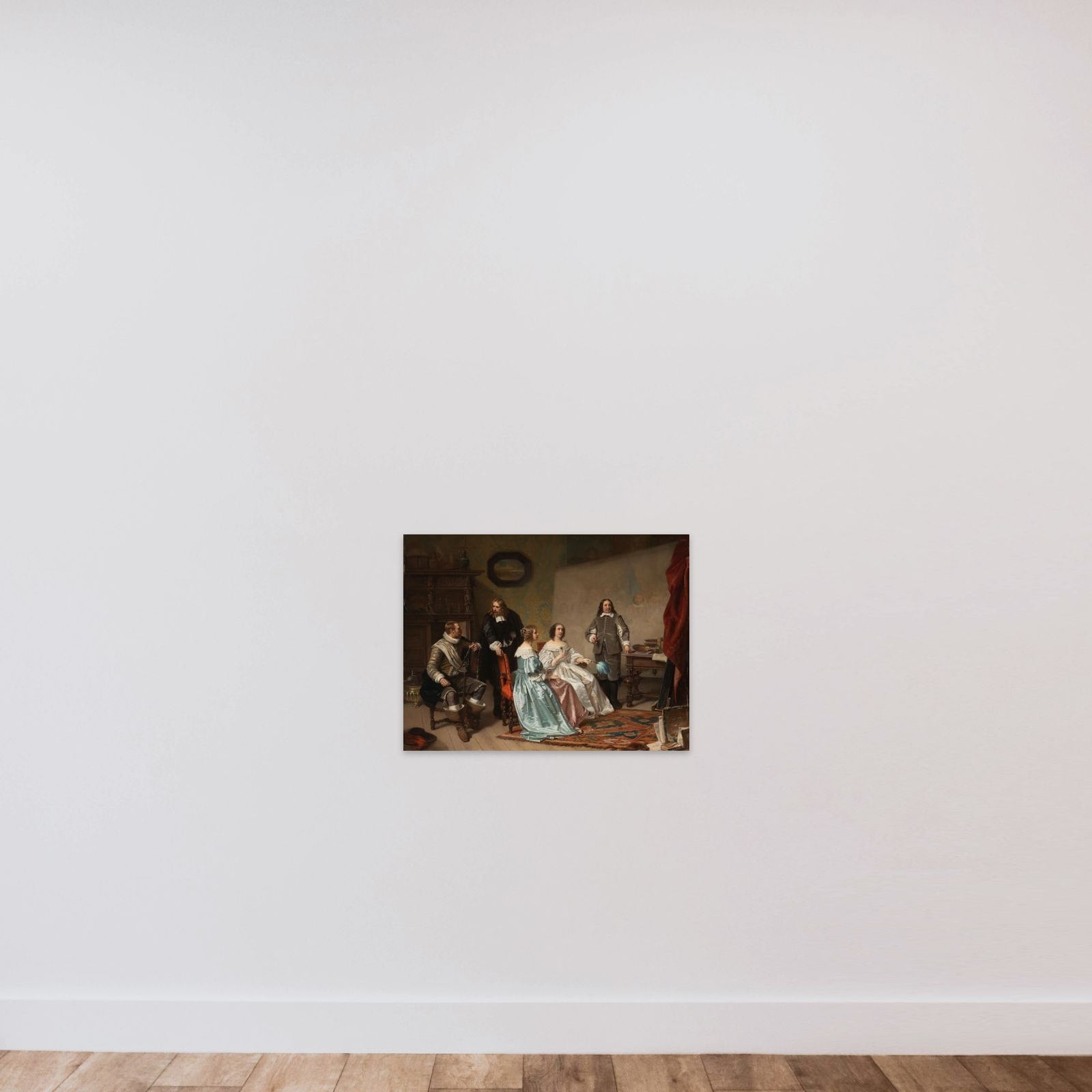 The Princess of Orange Visiting the Work-shop of Bartholomeus van der Helst unframed — shown to scale
