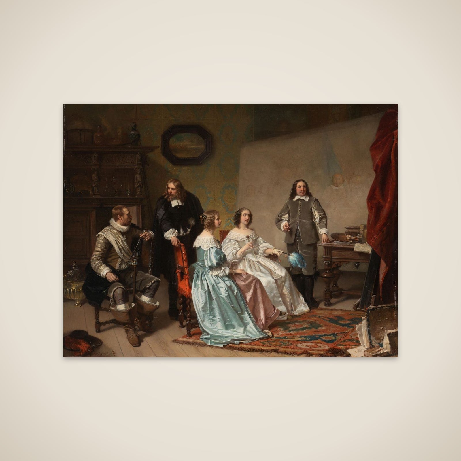 The Princess of Orange Visiting the Work-shop of Bartholomeus van der Helst unframed print