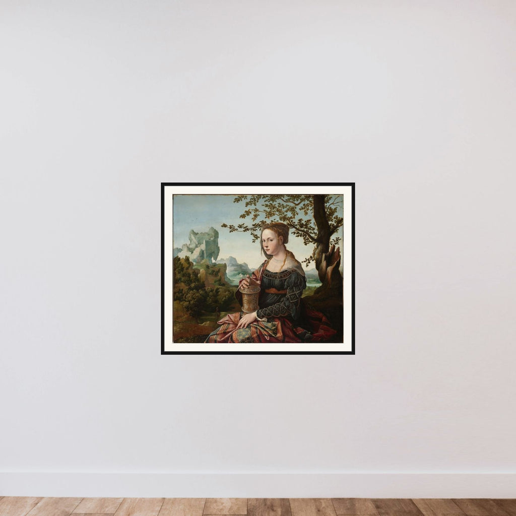 Mary Magdalene framed — shown to scale