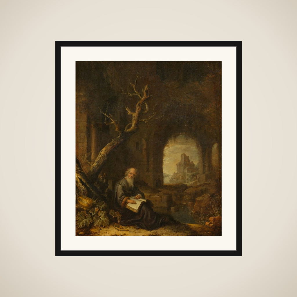 A Hermit in a Ruin framed