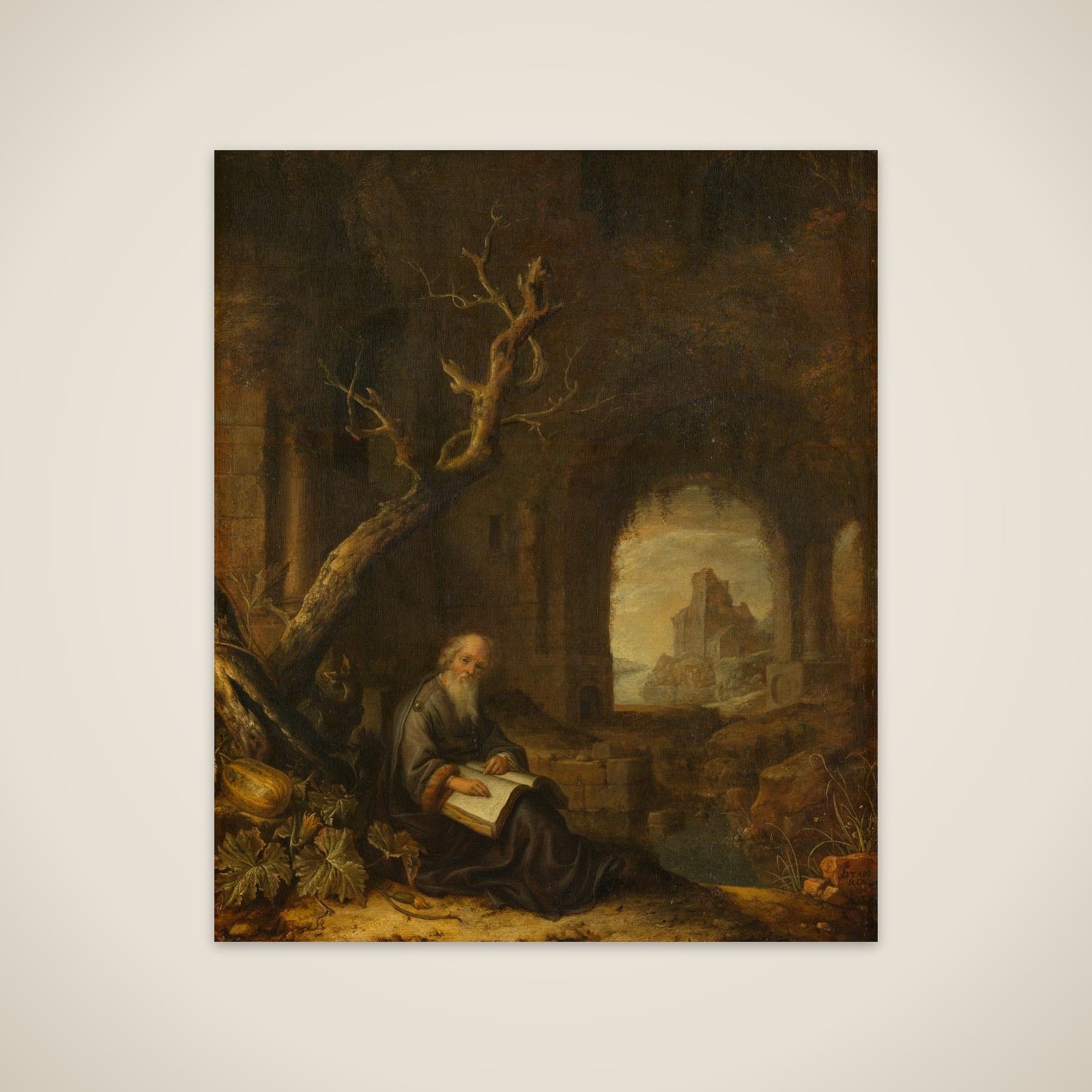 A Hermit in a Ruin unframed print