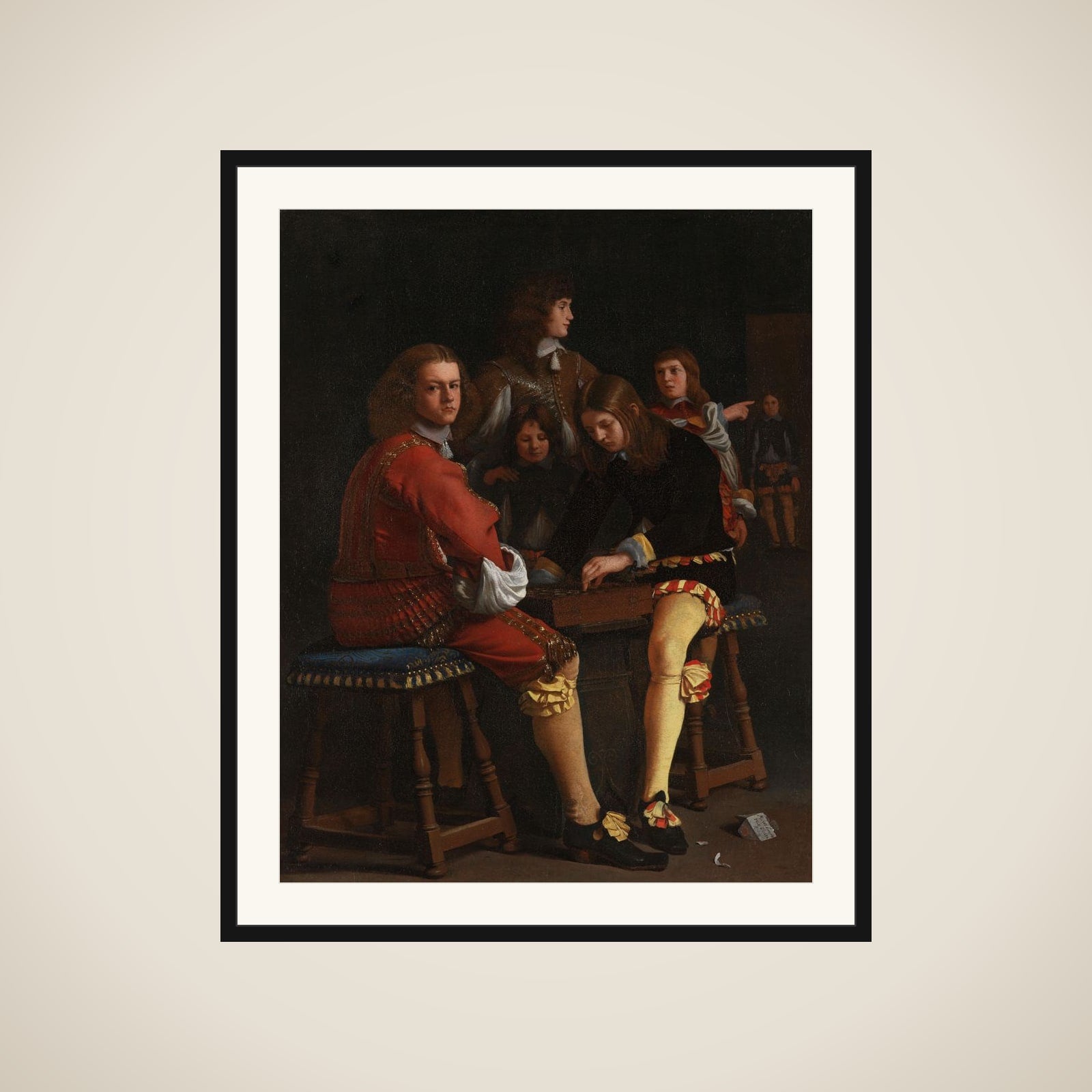 The Draughts Players framed
