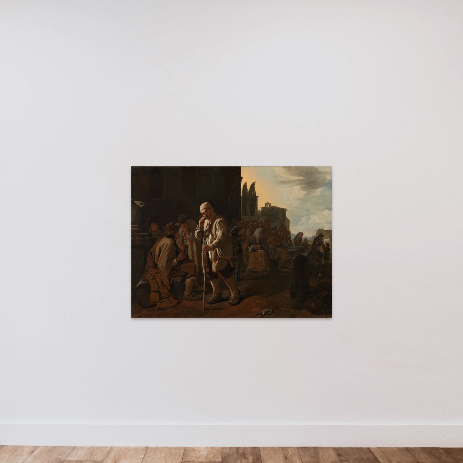 Feeding the Hungry unframed — shown to scale