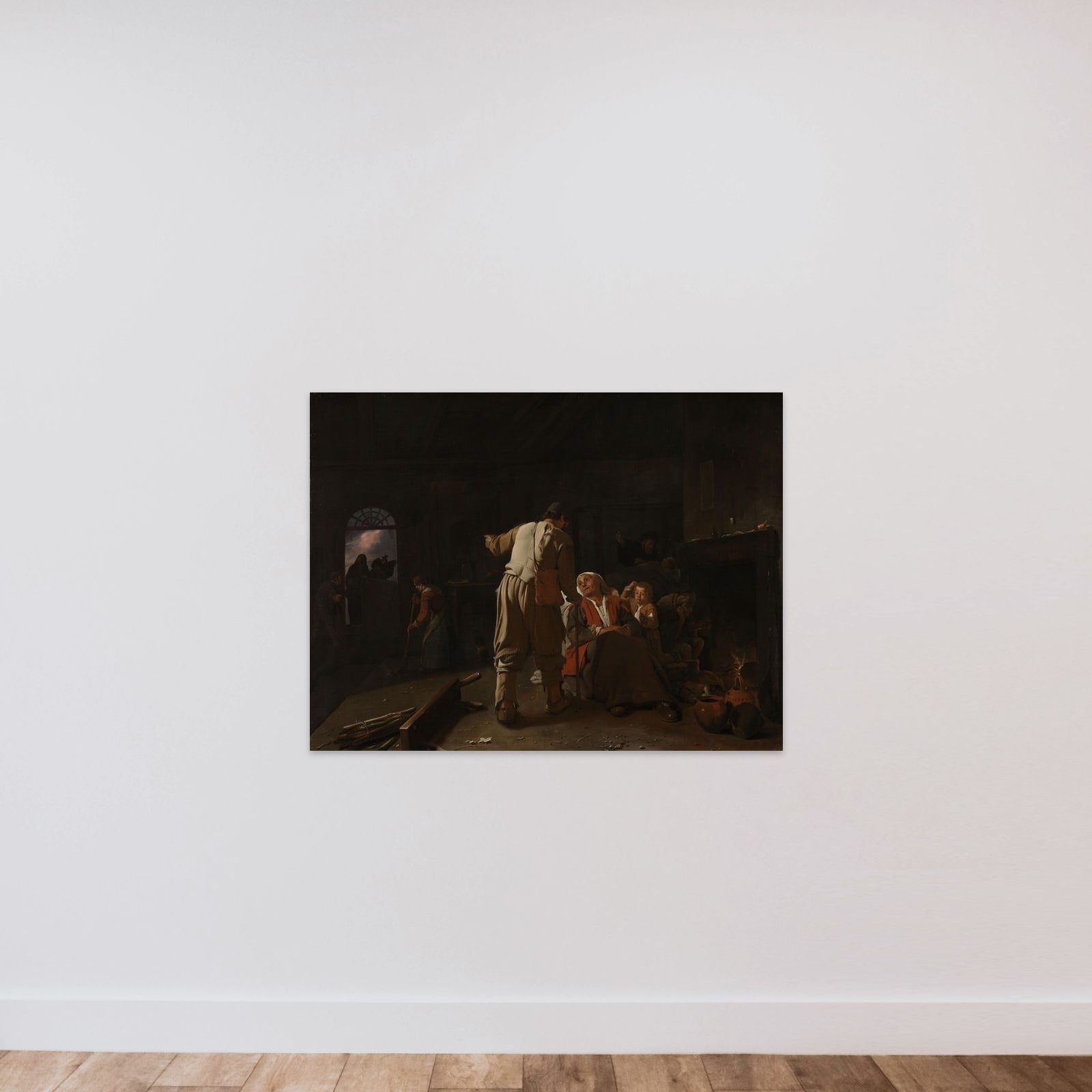Visiting the Sick unframed — shown to scale