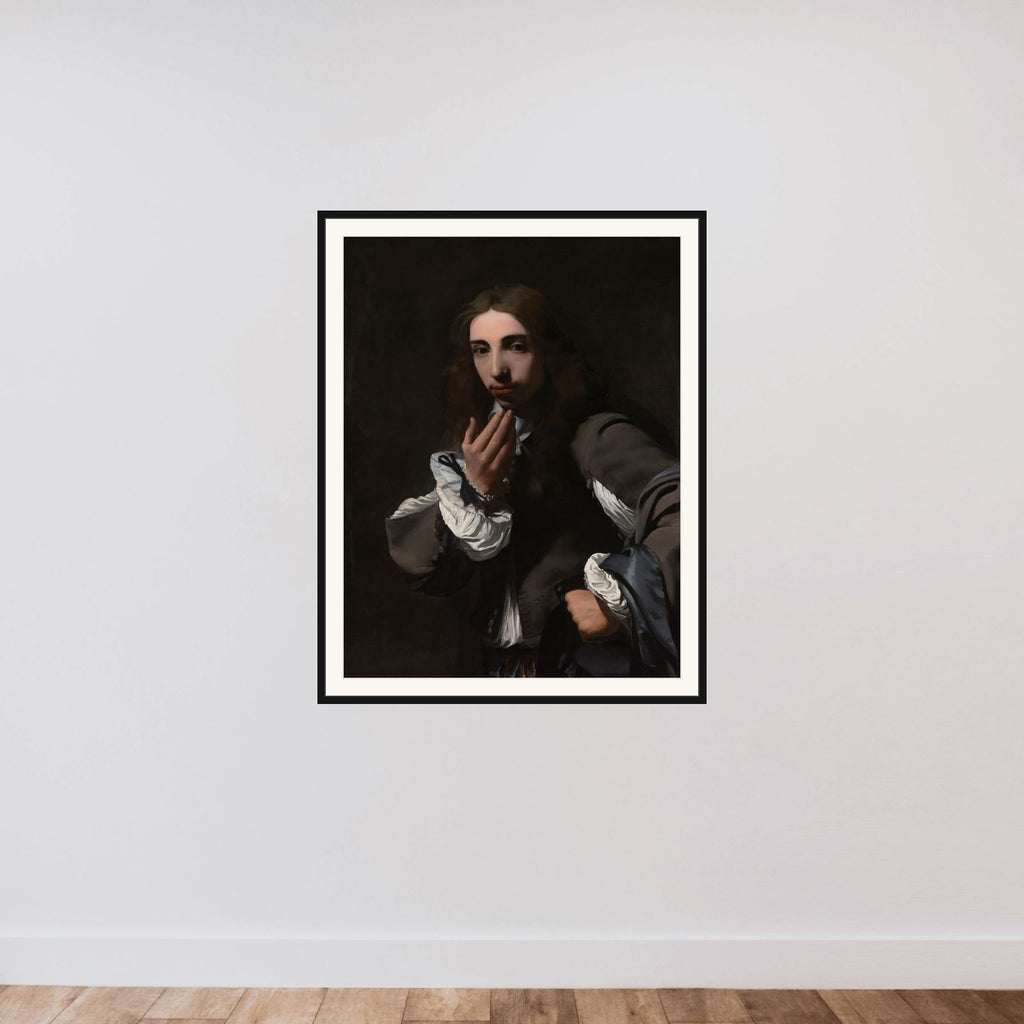 Portrait of Joseph Deutz framed — shown to scale