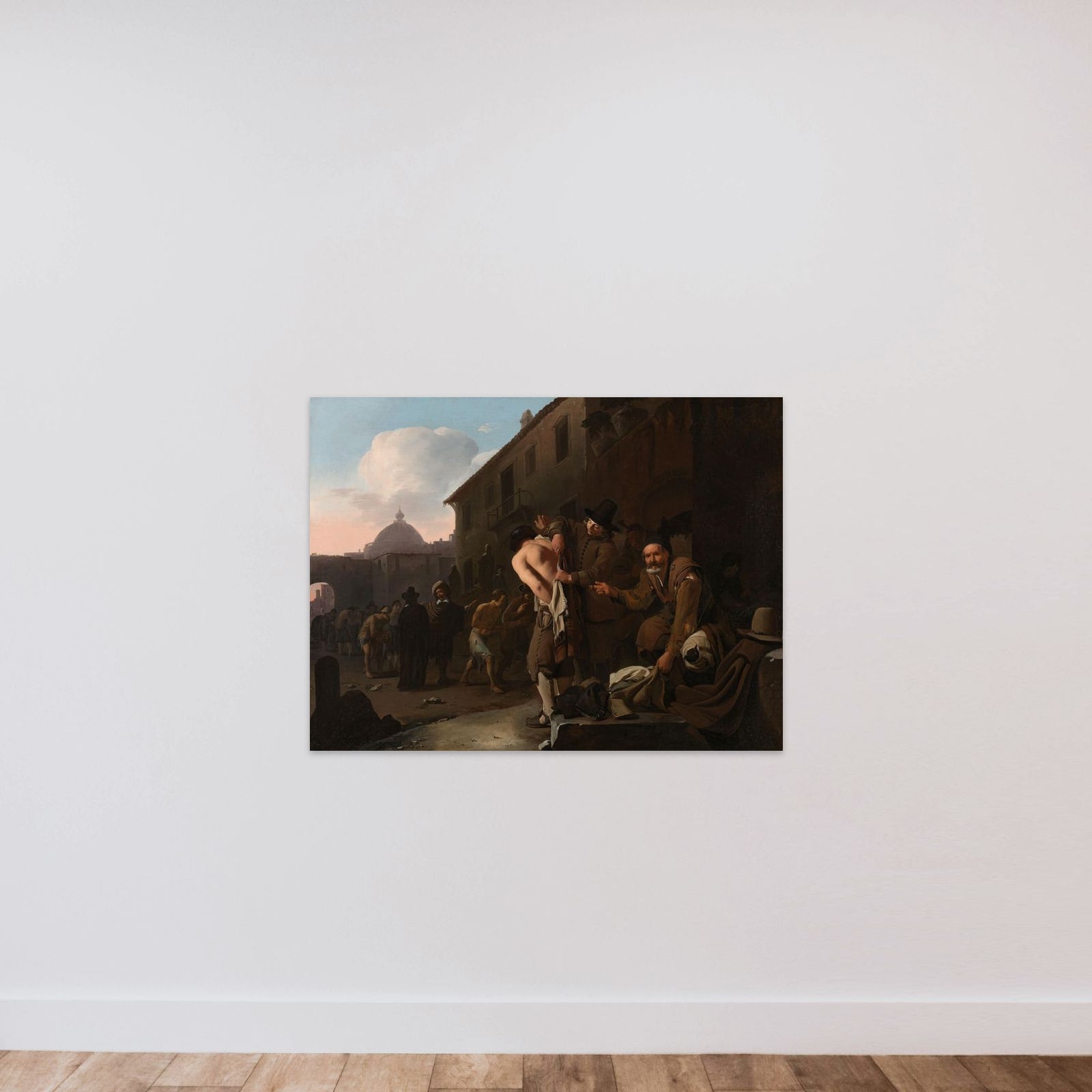 Clothing the Naked unframed — shown to scale