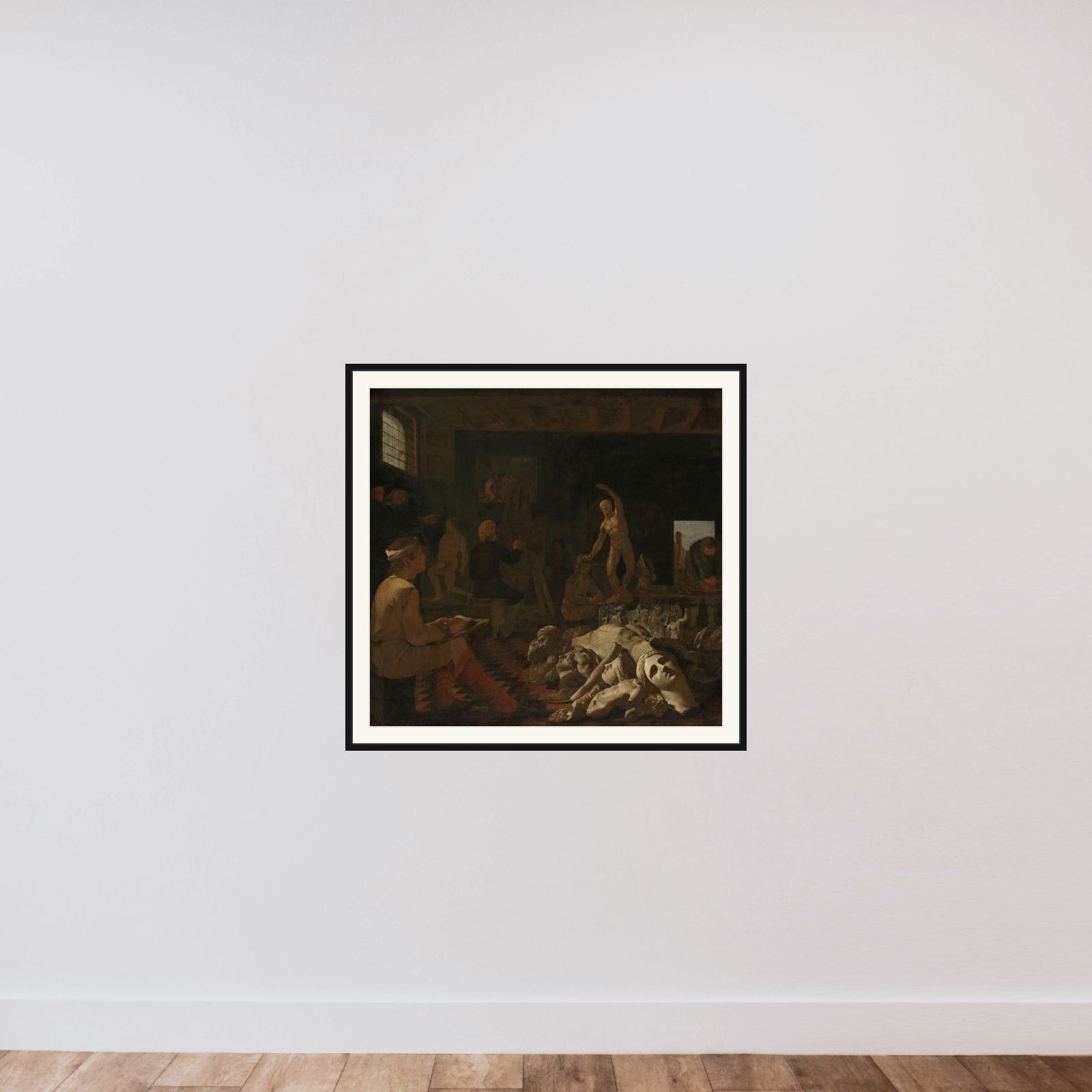 A Painter’s Studio framed — shown to scale