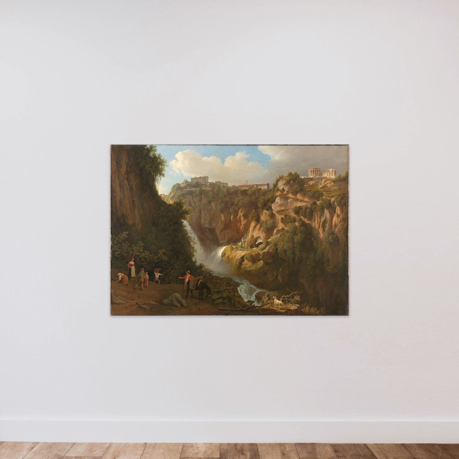 The Waterfall at Tivoli unframed — shown to scale