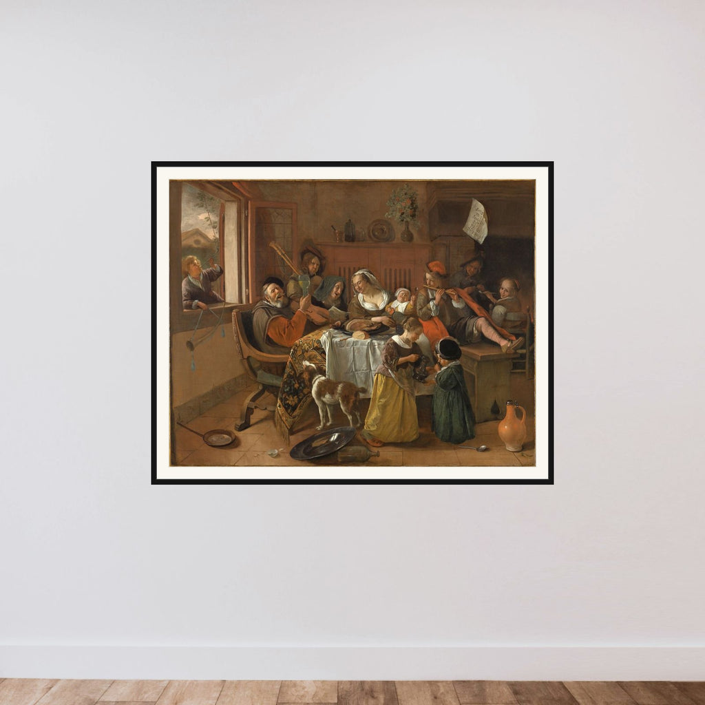 The merry family framed — shown to scale