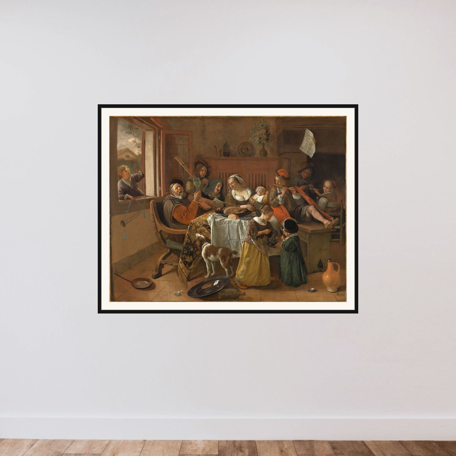 The merry family framed — shown to scale