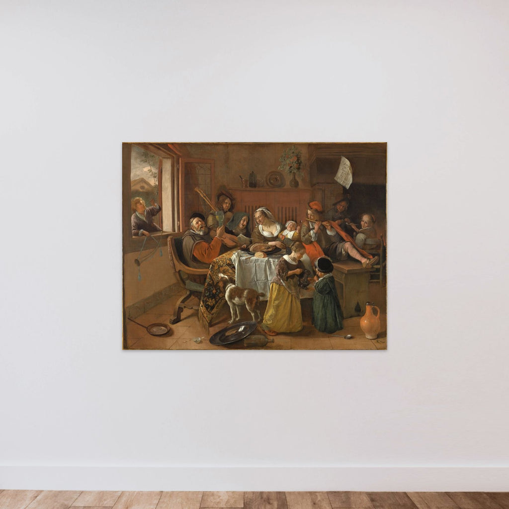 The merry family unframed — shown to scale