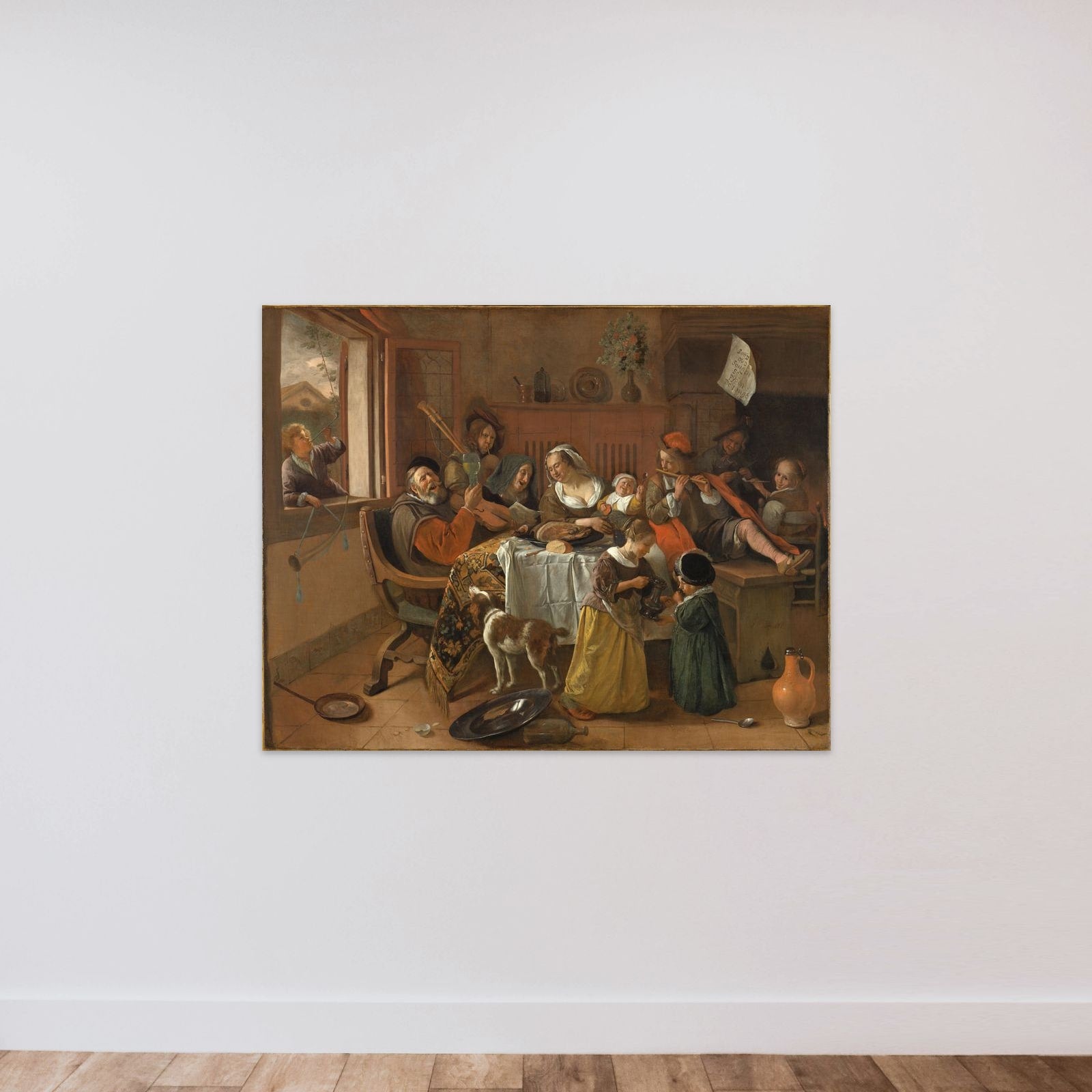 The merry family unframed — shown to scale