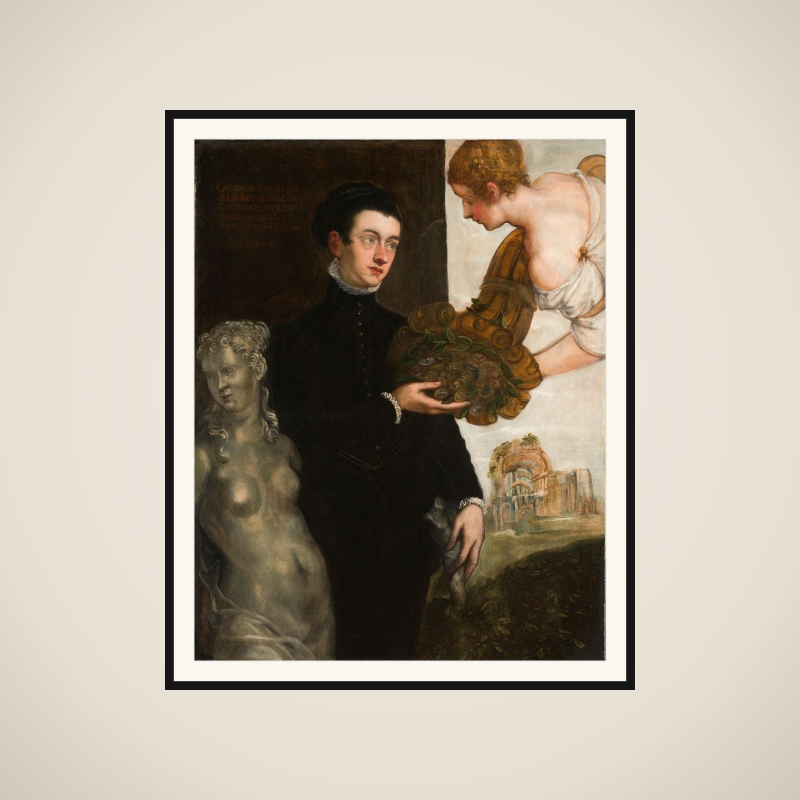 Portrait of Ottavio Strada framed