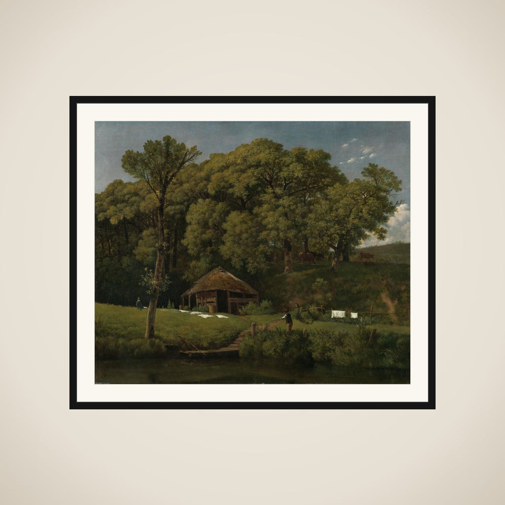 A Barn on the Bank of a Stream in Gelderland framed