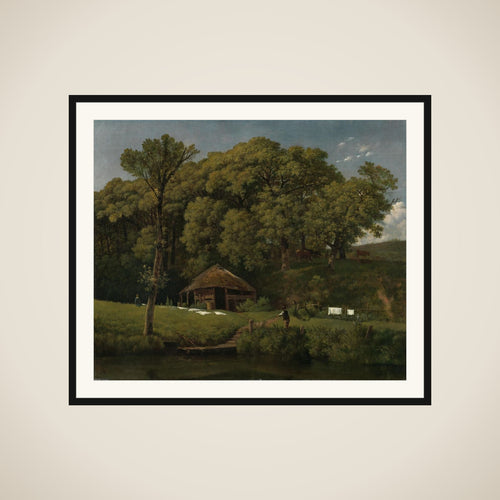 A Barn on the Bank of a Stream in Gelderland framed