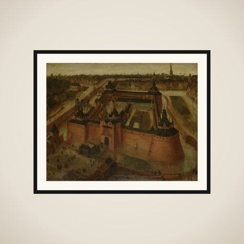 Bird's-eye View of the Vredenburg (Vredeborch) Castle in Utrecht framed