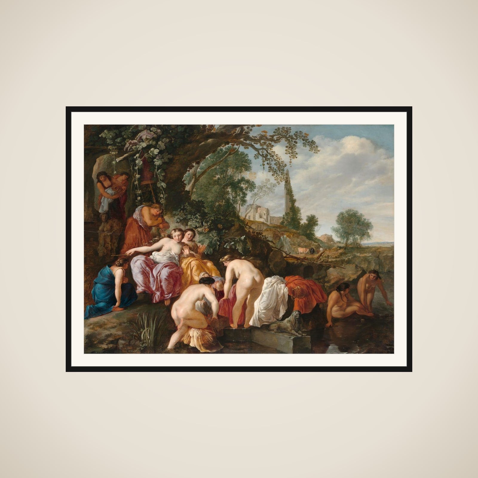 Pharaoh’s Daughter Discovers Moses in the Rush Basket framed