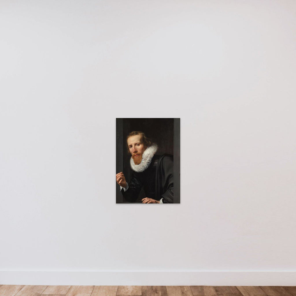 Portrait of a man with ring and touchstone, probably Bartholomeus Jansz van Assendelft (1585-1658) unframed — shown to scale