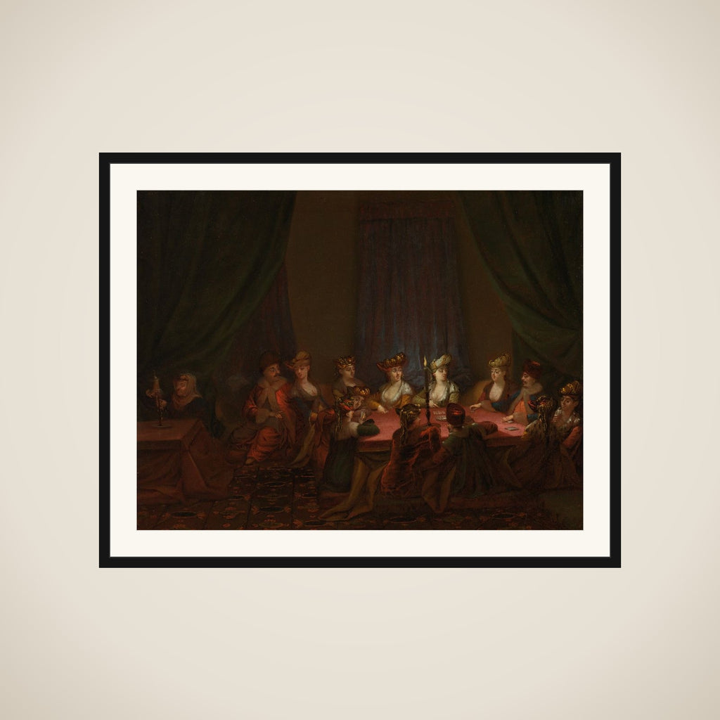 Party of Armenians Playing Cards framed