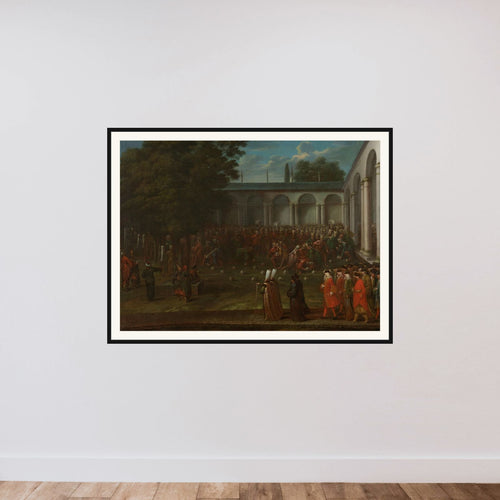 Cornelis Calkoen on his Way to his Audience with Sultan Ahmed III framed — shown to scale