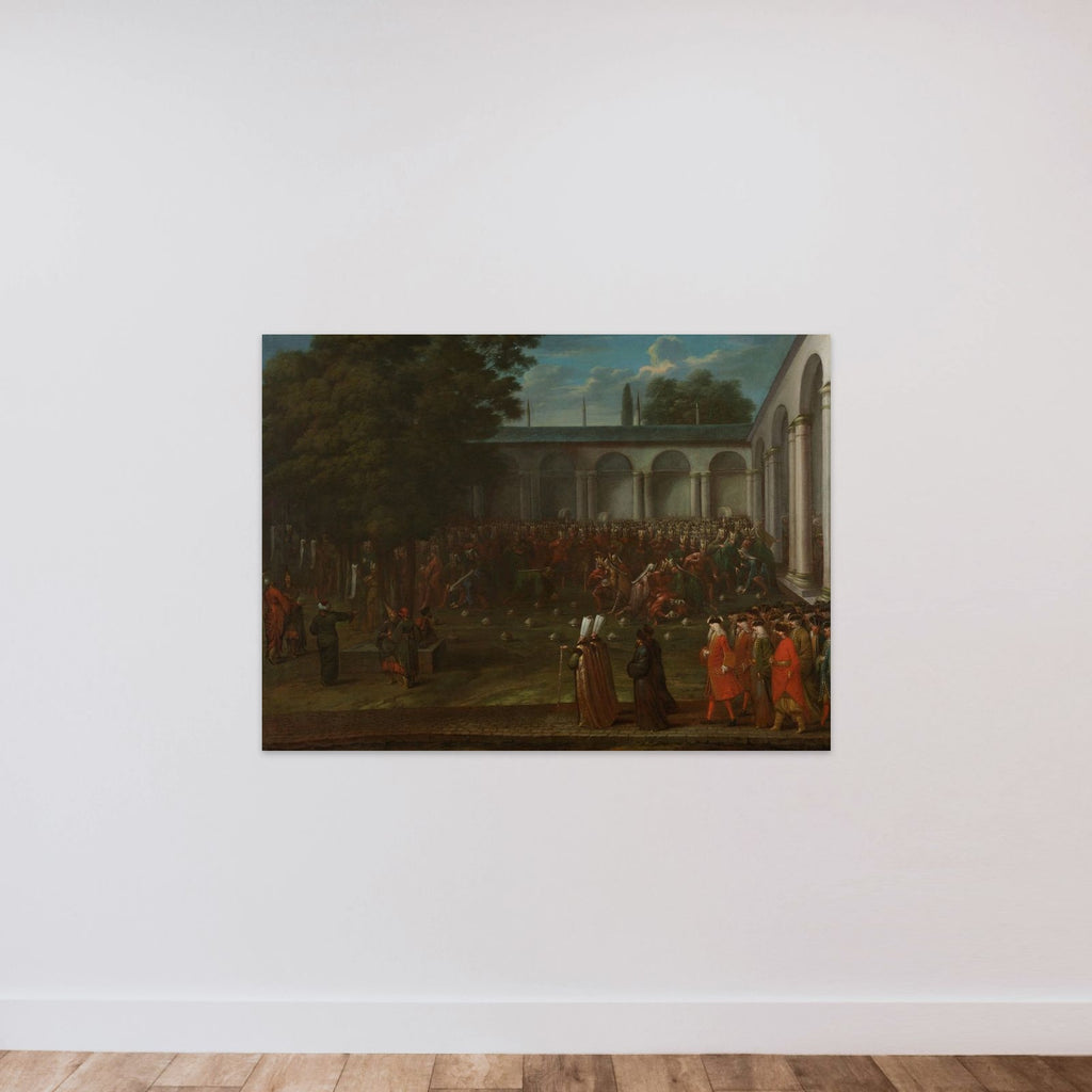 Cornelis Calkoen on his Way to his Audience with Sultan Ahmed III unframed — shown to scale