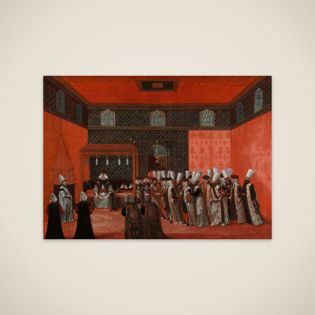 An Ambassador's Audience with Sultan Ahmed III (Ambassador Cornelis Calkoen) unframed print