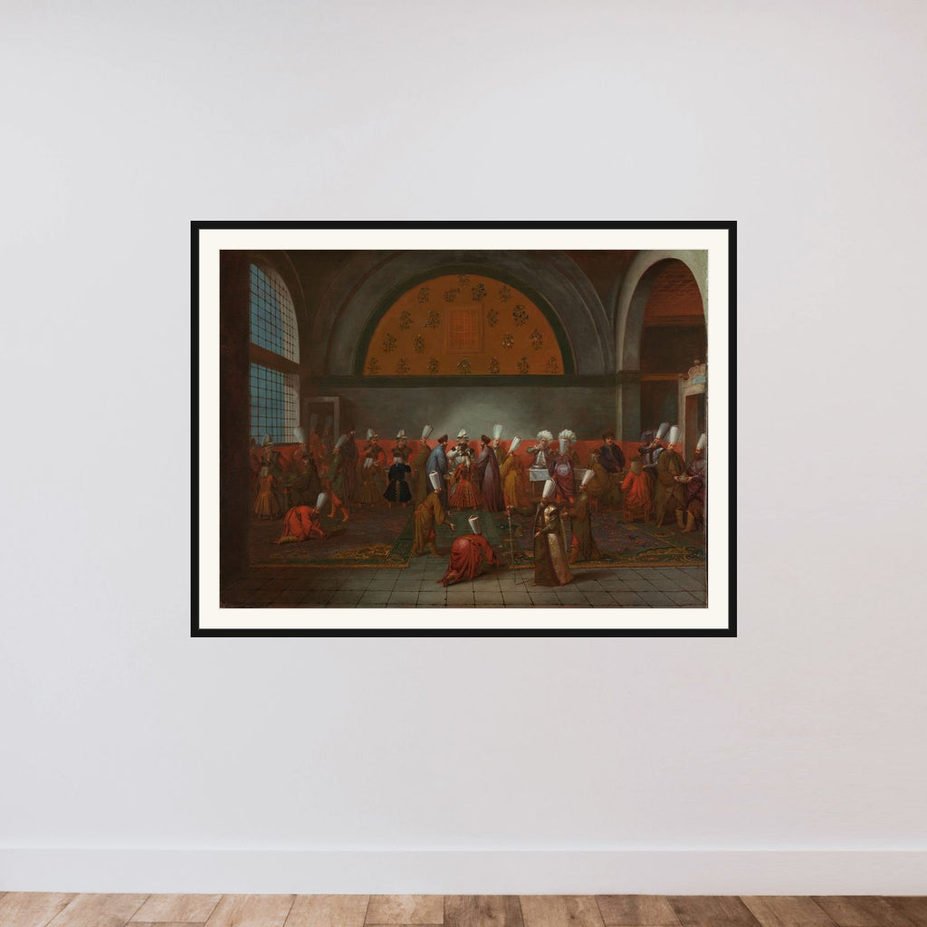 The Meal presented to Ambassador Cornelis Calkoen by the Grand Vizier in the name of Sultan Ahmed III, 14 September 1727 framed — shown to scale